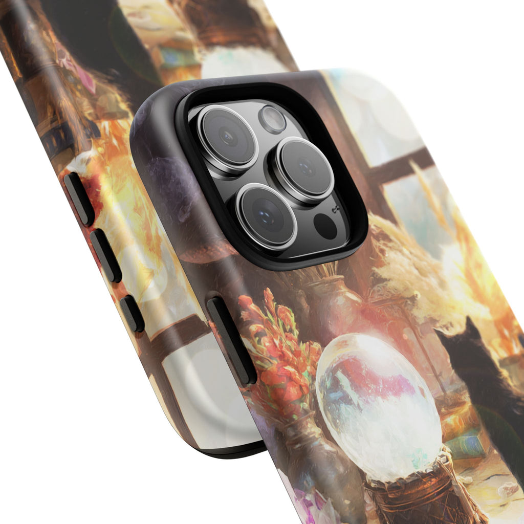 Crystal Phone case, Black Cat Case - Aesthetic Tough Case for Black Cat Lovers, Gift for Her, Witch Decor, Phone Protector, Home Vibes