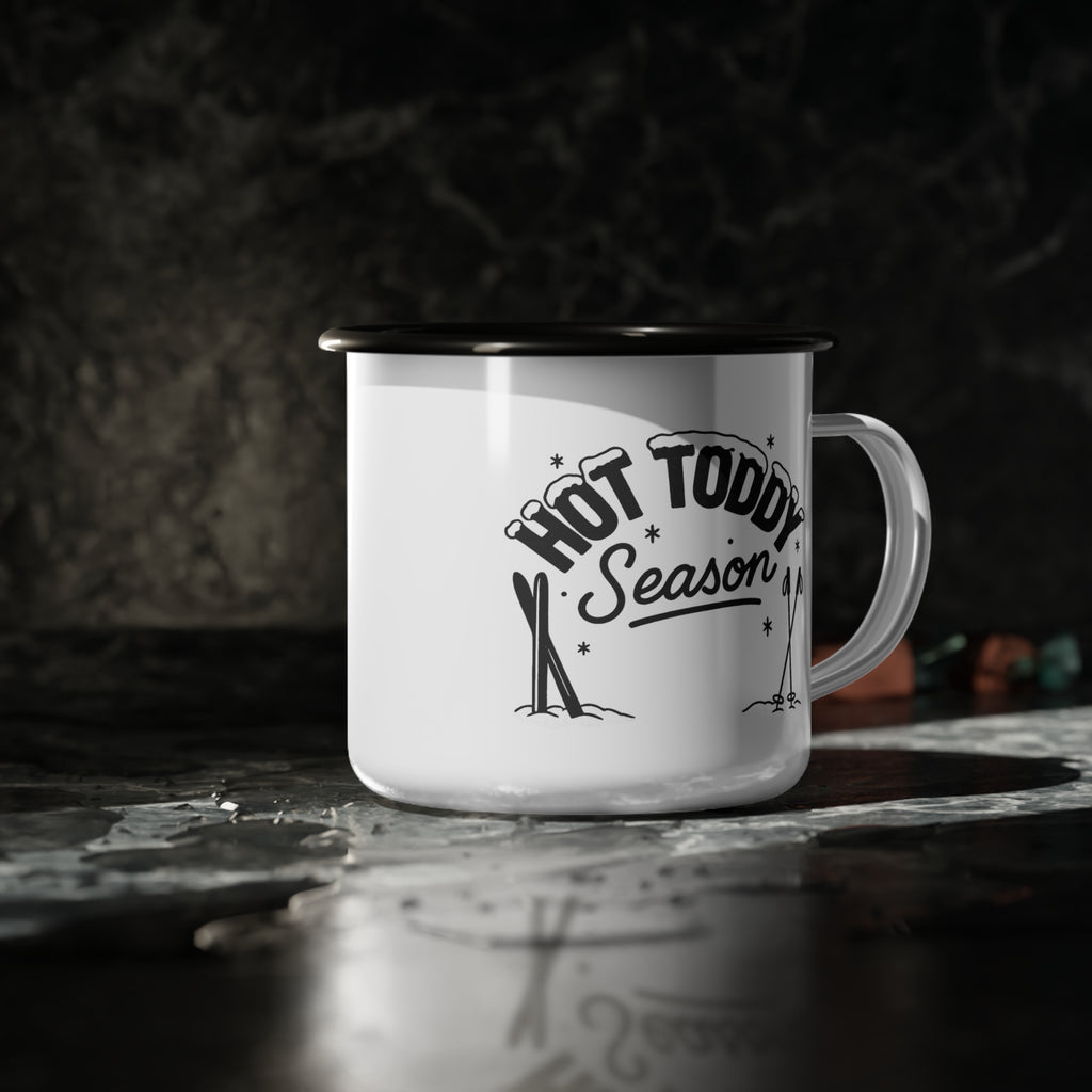 Hot Toddy Black Après Ski Cocktail Enamel Mug | cozy winter ski lodge hot drink cup