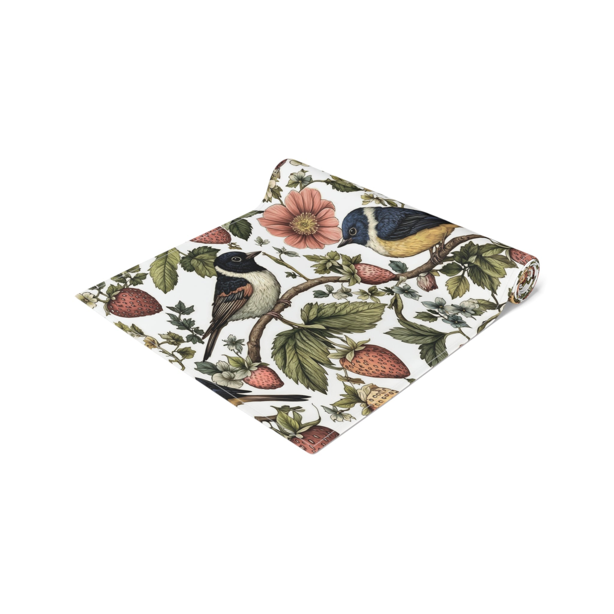 Garden Songbird | Strawberry Meadow Table Runner Printify