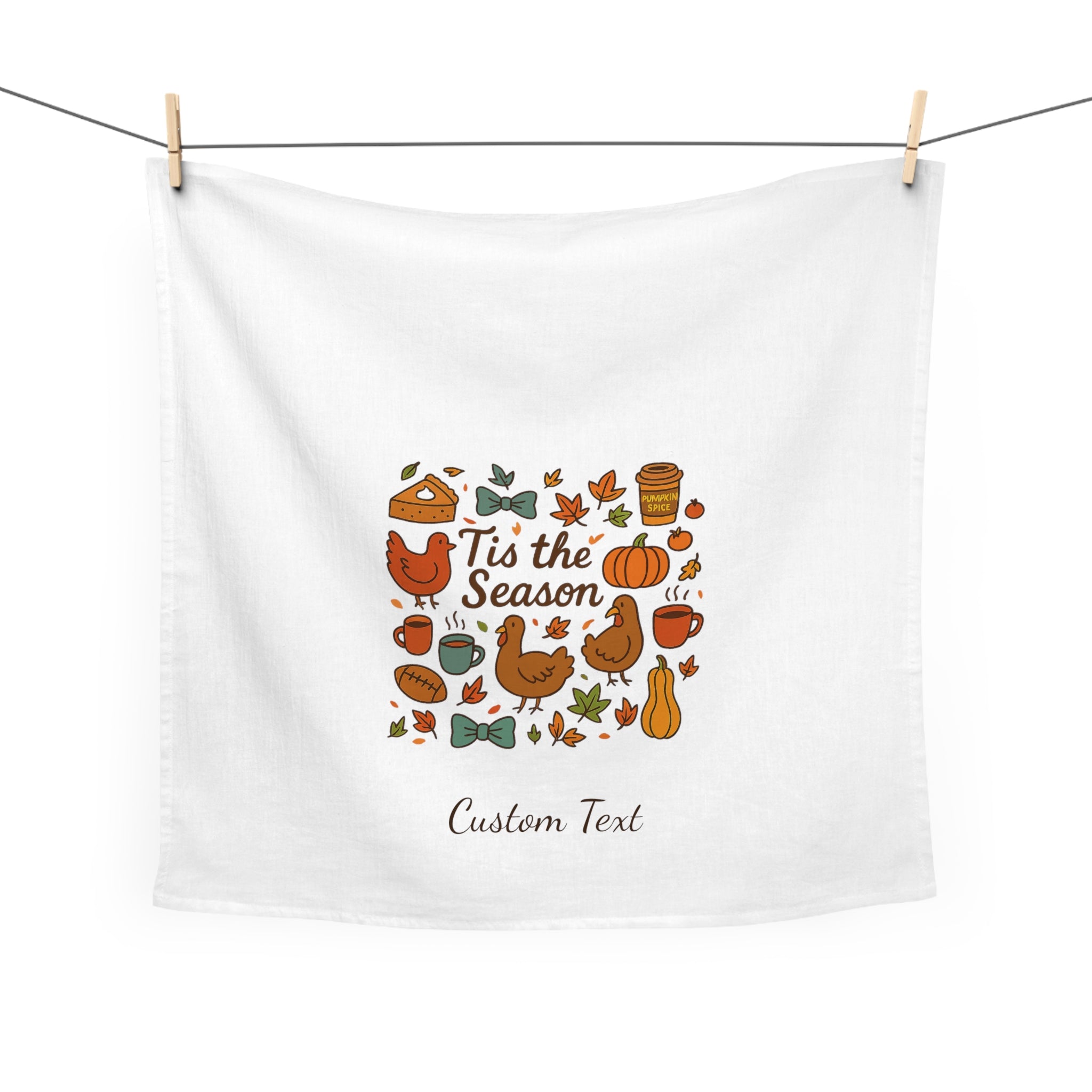 Tea Towel | Personalized Doodle Thanksgiving