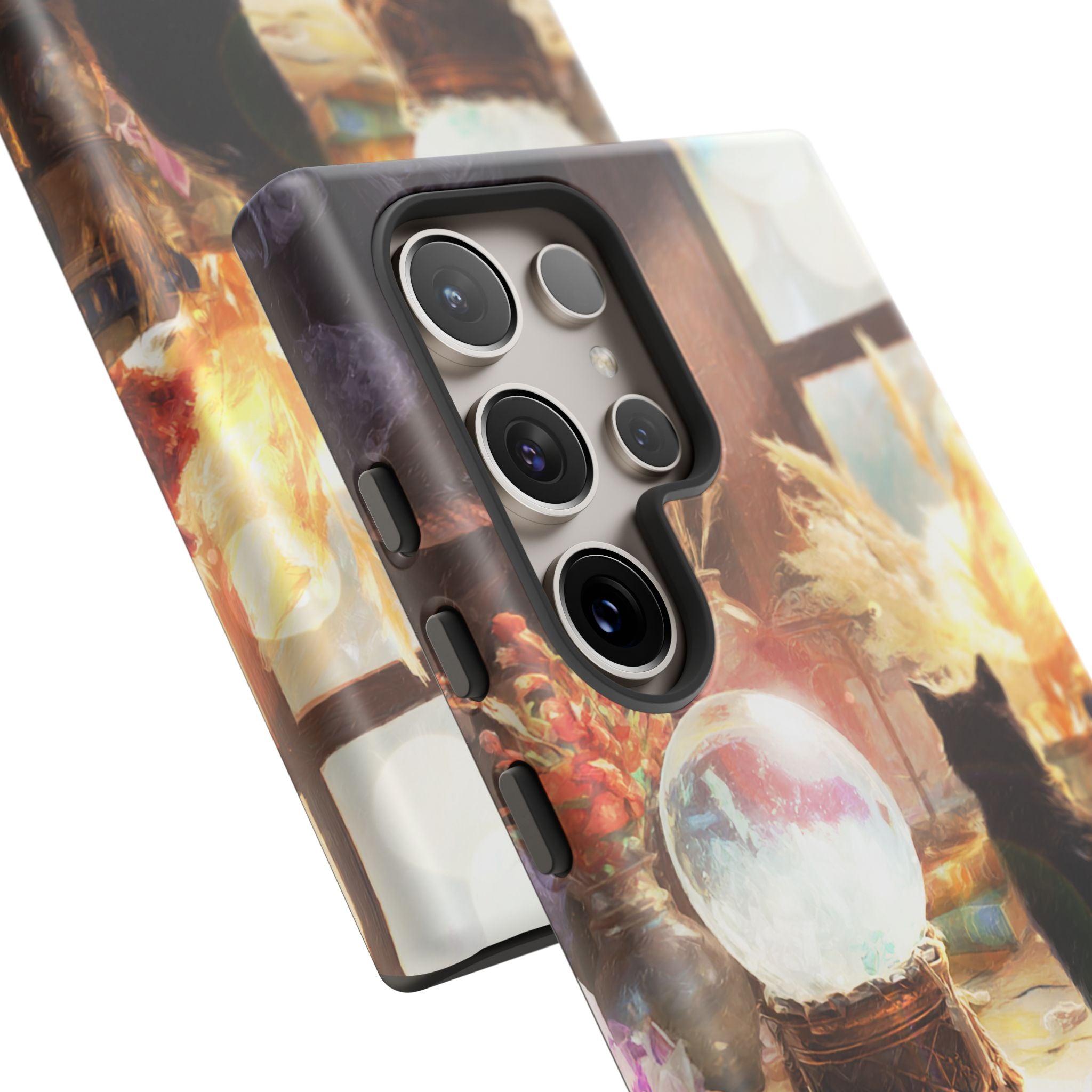 Crystal Phone case, Black Cat Case - Aesthetic Tough Case for Black Cat Lovers, Gift for Her, Witch Decor, Phone Protector, Home Vibes