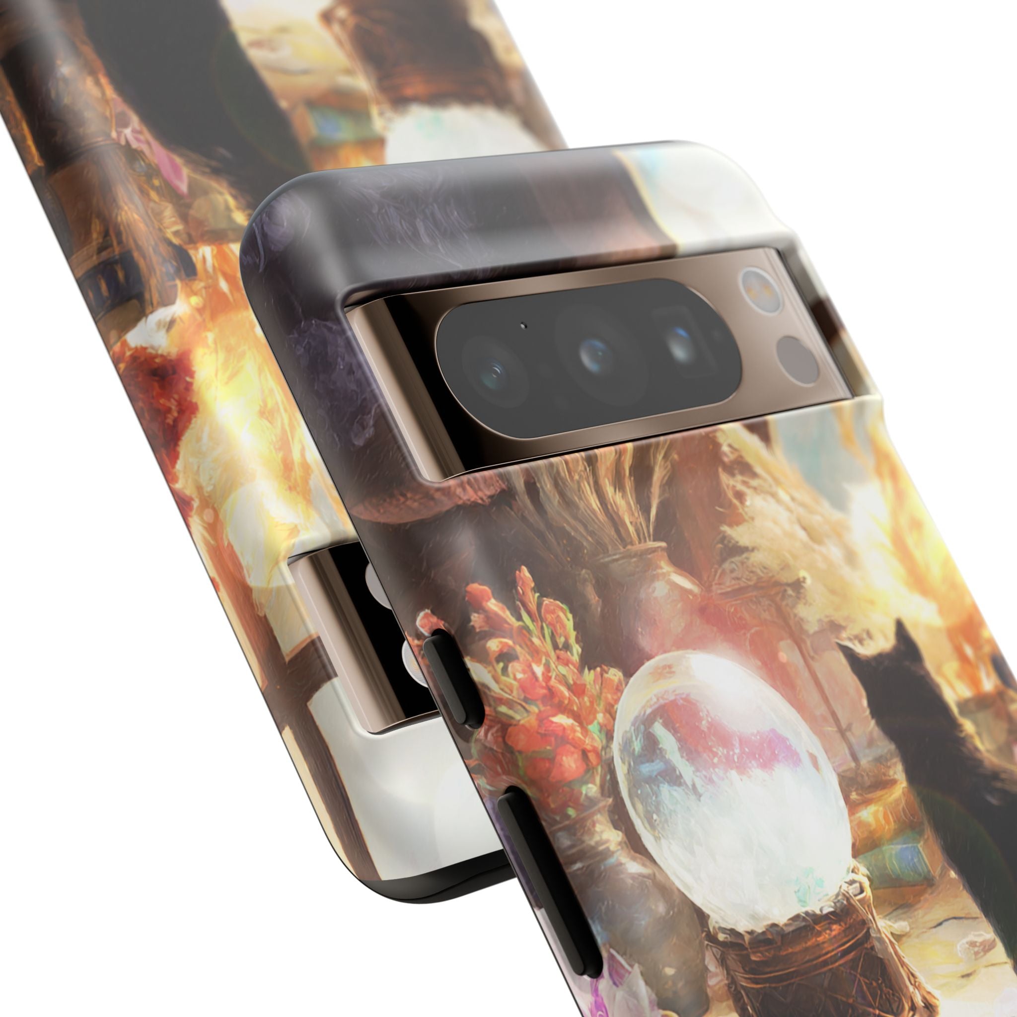 Crystal Phone case, Black Cat Case - Aesthetic Tough Case for Black Cat Lovers, Gift for Her, Witch Decor, Phone Protector, Home Vibes