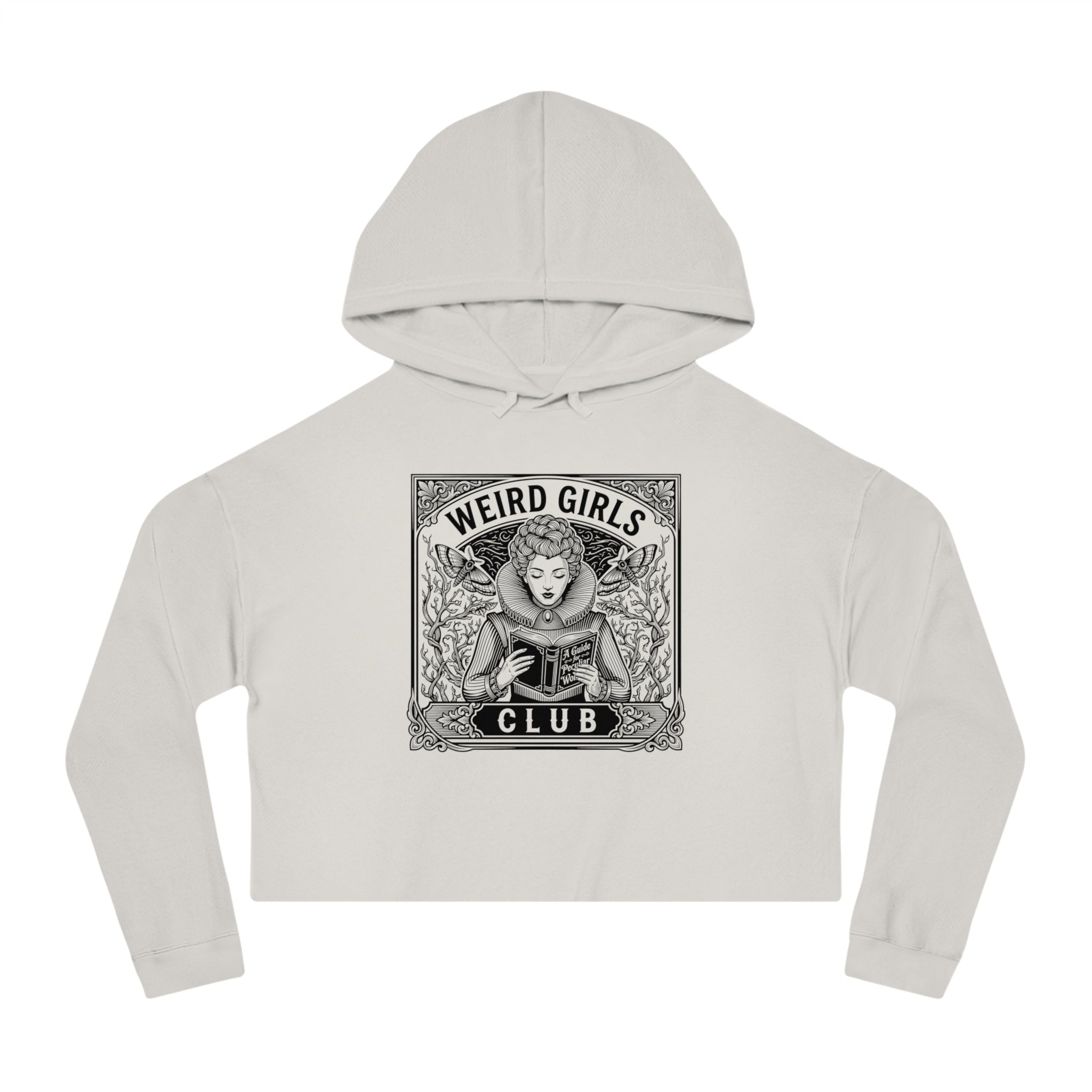 Weird Girls Club Cropped Hoodie — Witchy Vintage Graphic Sweatshirt
