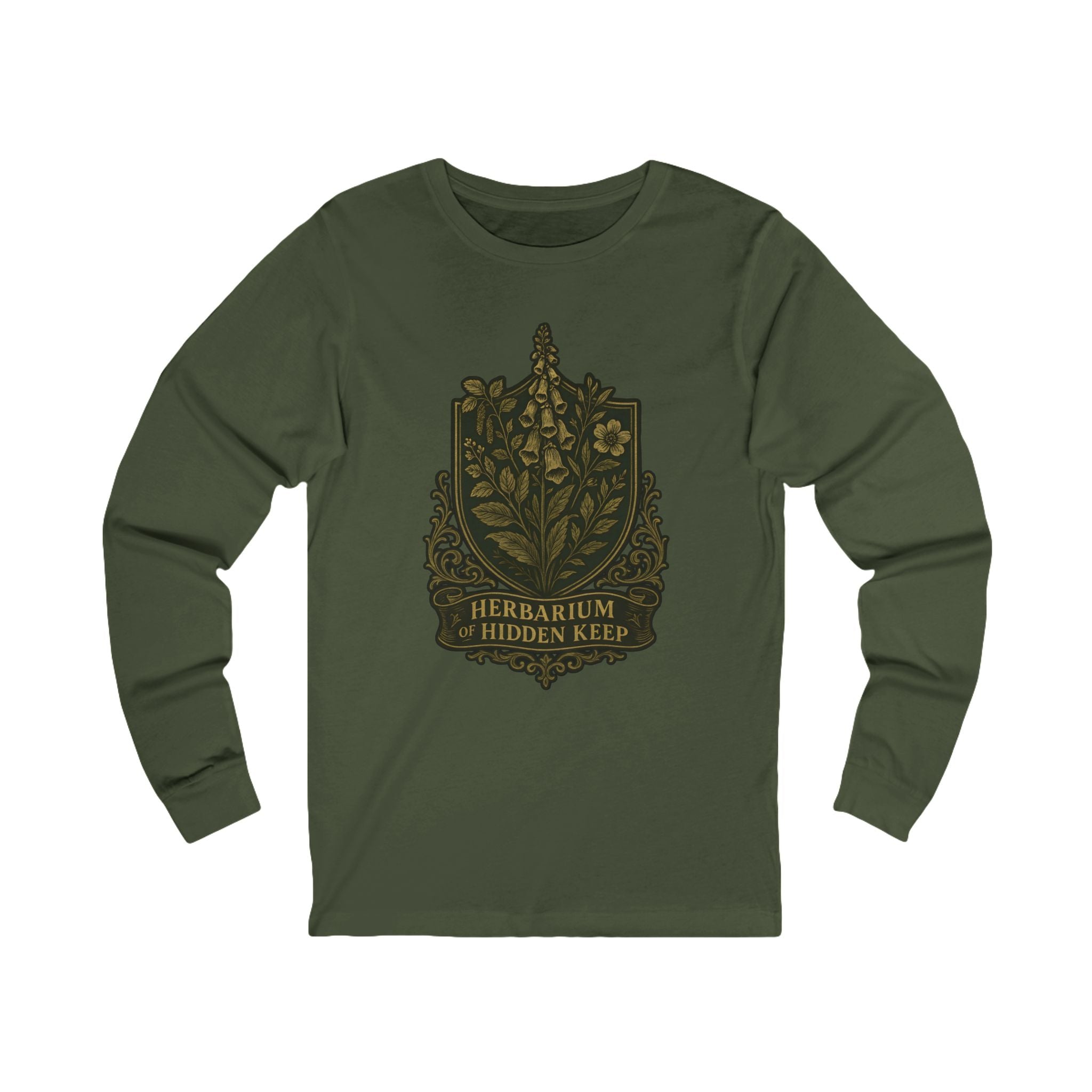 Herbarium of Hidden Keep Medieval Botanical | Castlecore Clothes Long Sleeve Shirt
