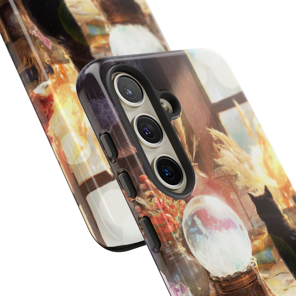 Crystal Phone case, Black Cat Case - Aesthetic Tough Case for Black Cat Lovers, Gift for Her, Witch Decor, Phone Protector, Home Vibes