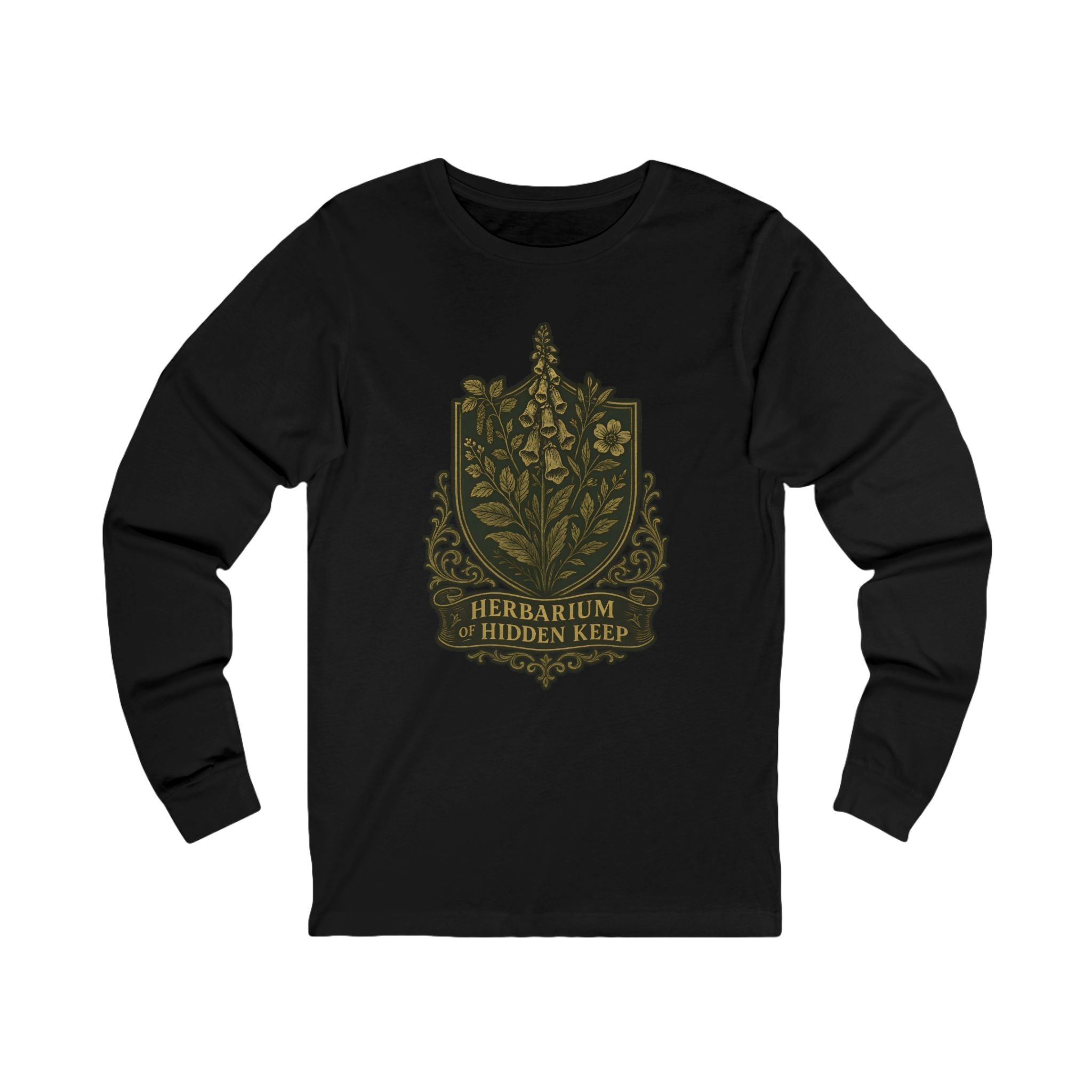 Herbarium of Hidden Keep Medieval Botanical | Castlecore Clothes Long Sleeve Shirt