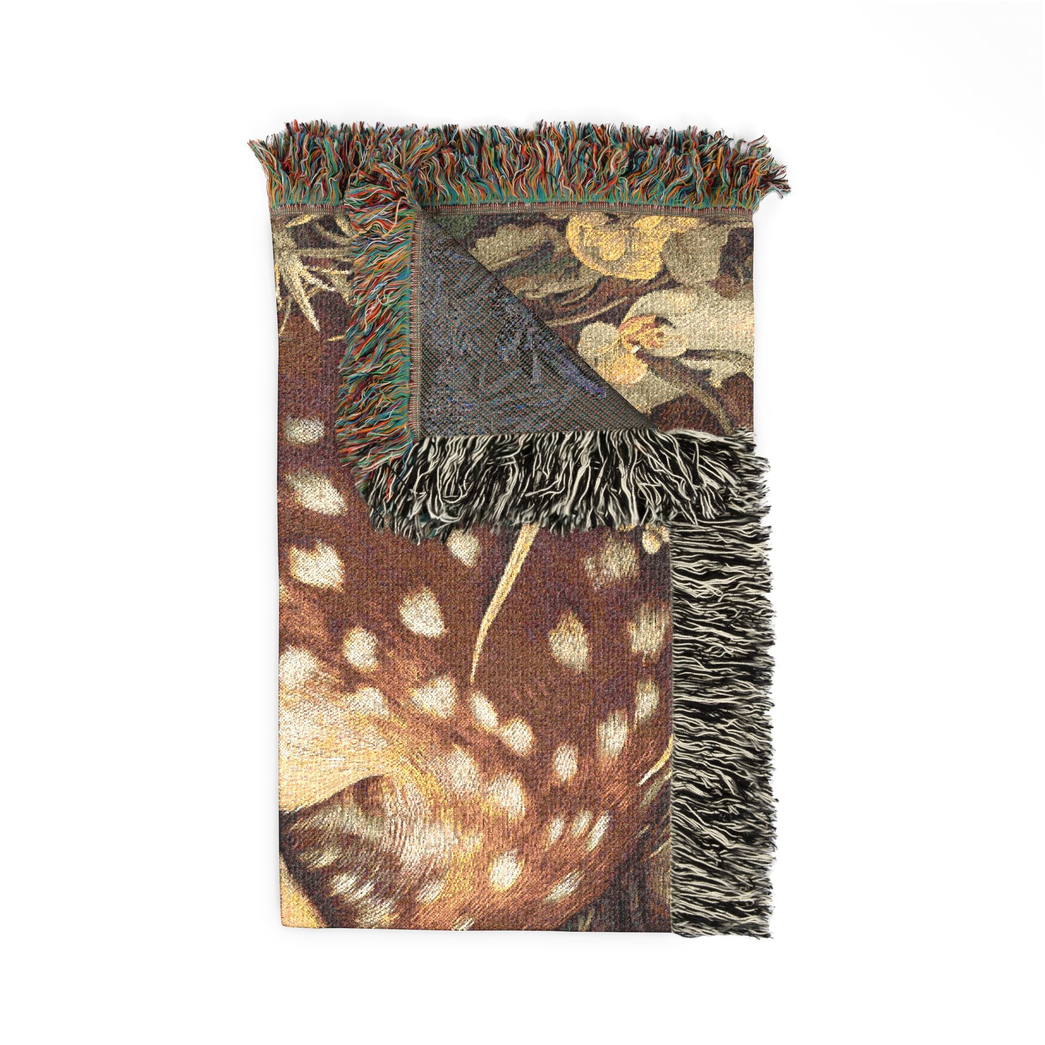 Valentine Deer Woven Tapestry Blanket | Cabincore Woodland Animal Gift for Her