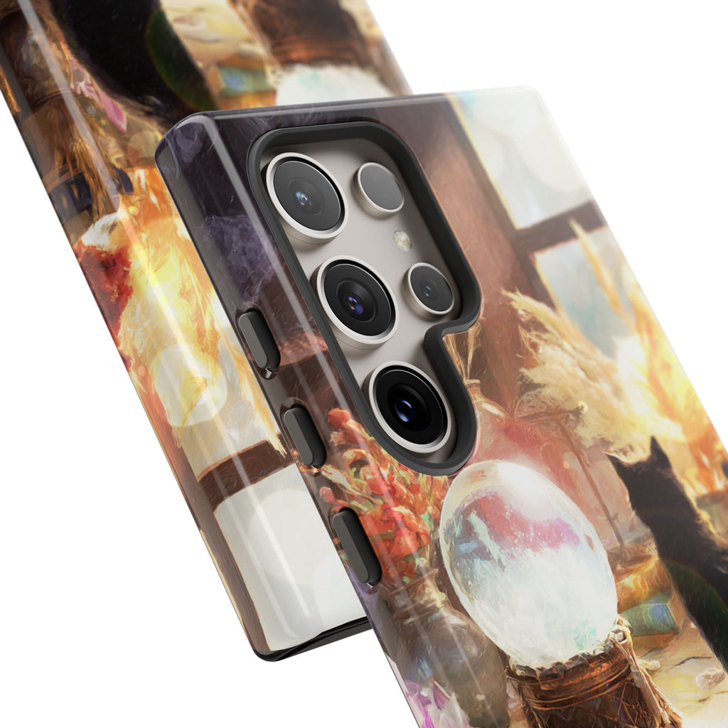 Crystal Phone case, Black Cat Case - Aesthetic Tough Case for Black Cat Lovers, Gift for Her, Witch Decor, Phone Protector, Home Vibes