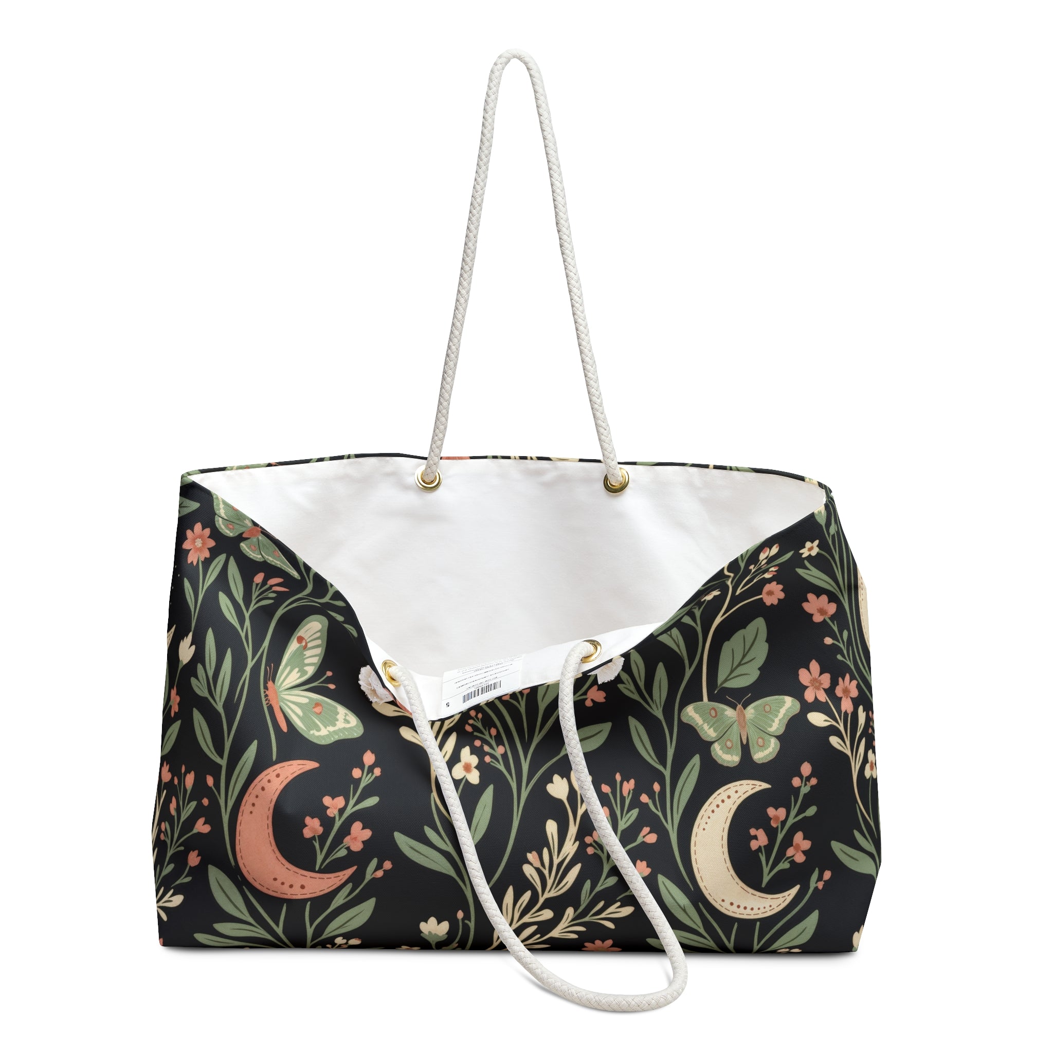 Lunar Moth Garden Weekender Tote Bag Oversized