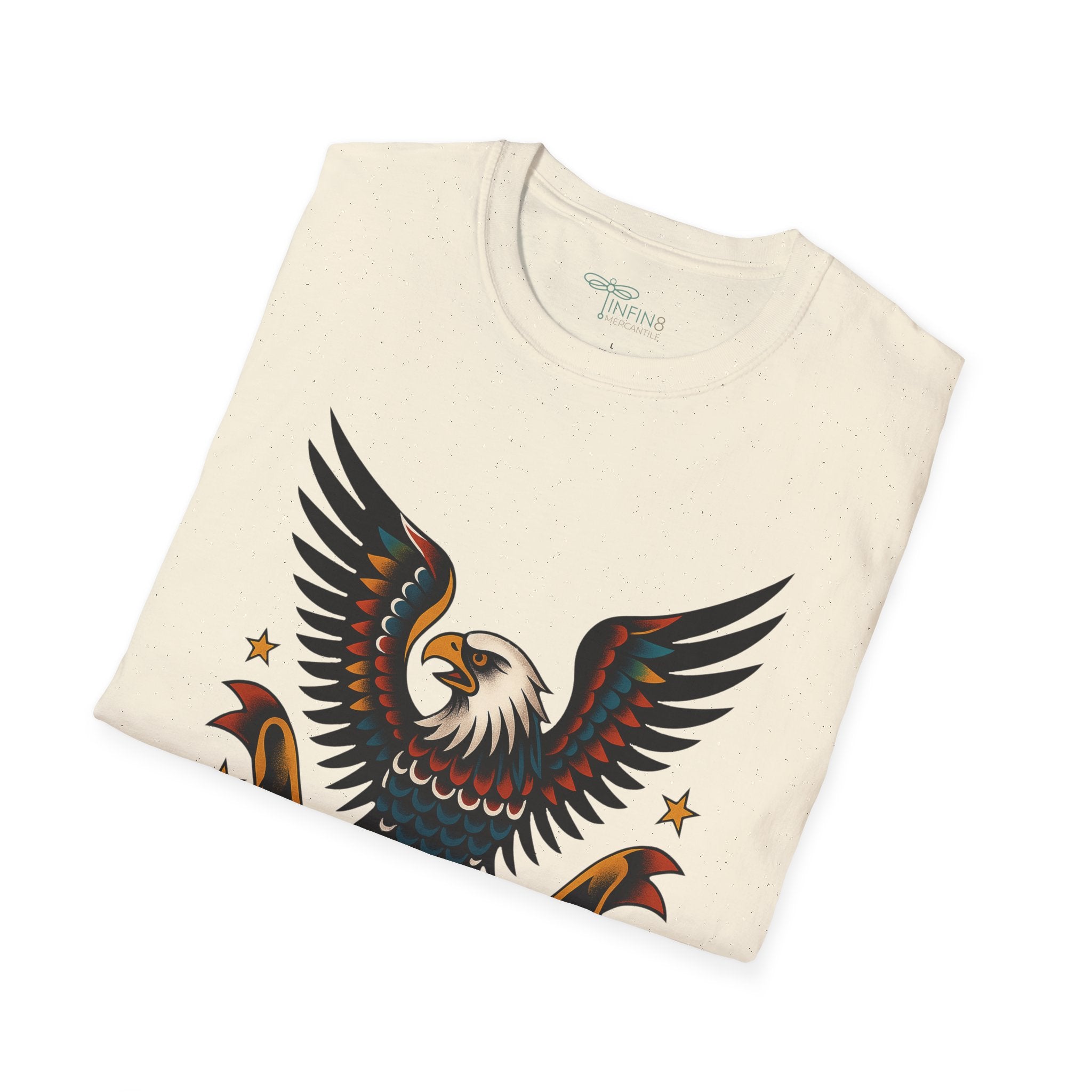 Traditional Tattoo Eagle Shirt | Men's Tattoo Graphic Tee American Style Soft Cotton Patriotic
