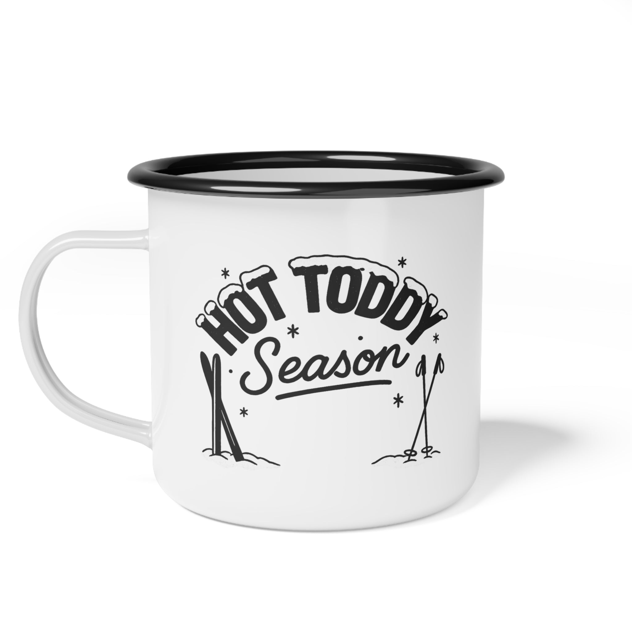 Hot Toddy Black Après Ski Cocktail Enamel Mug | cozy winter ski lodge hot drink cup