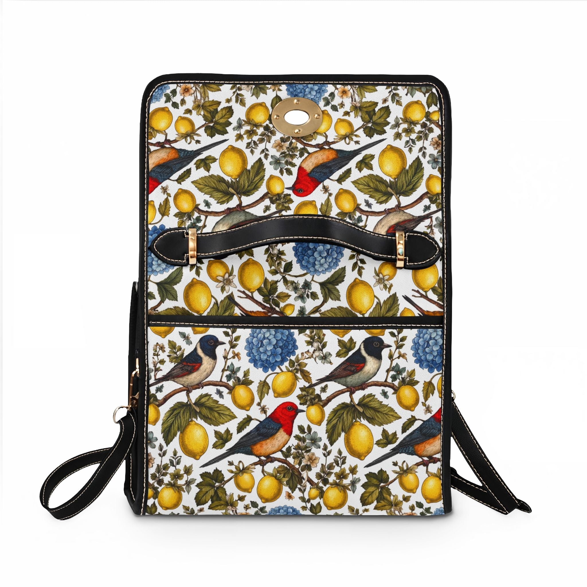 Garden Songbird | Lemon Hydrangea Canvas Purse Printify