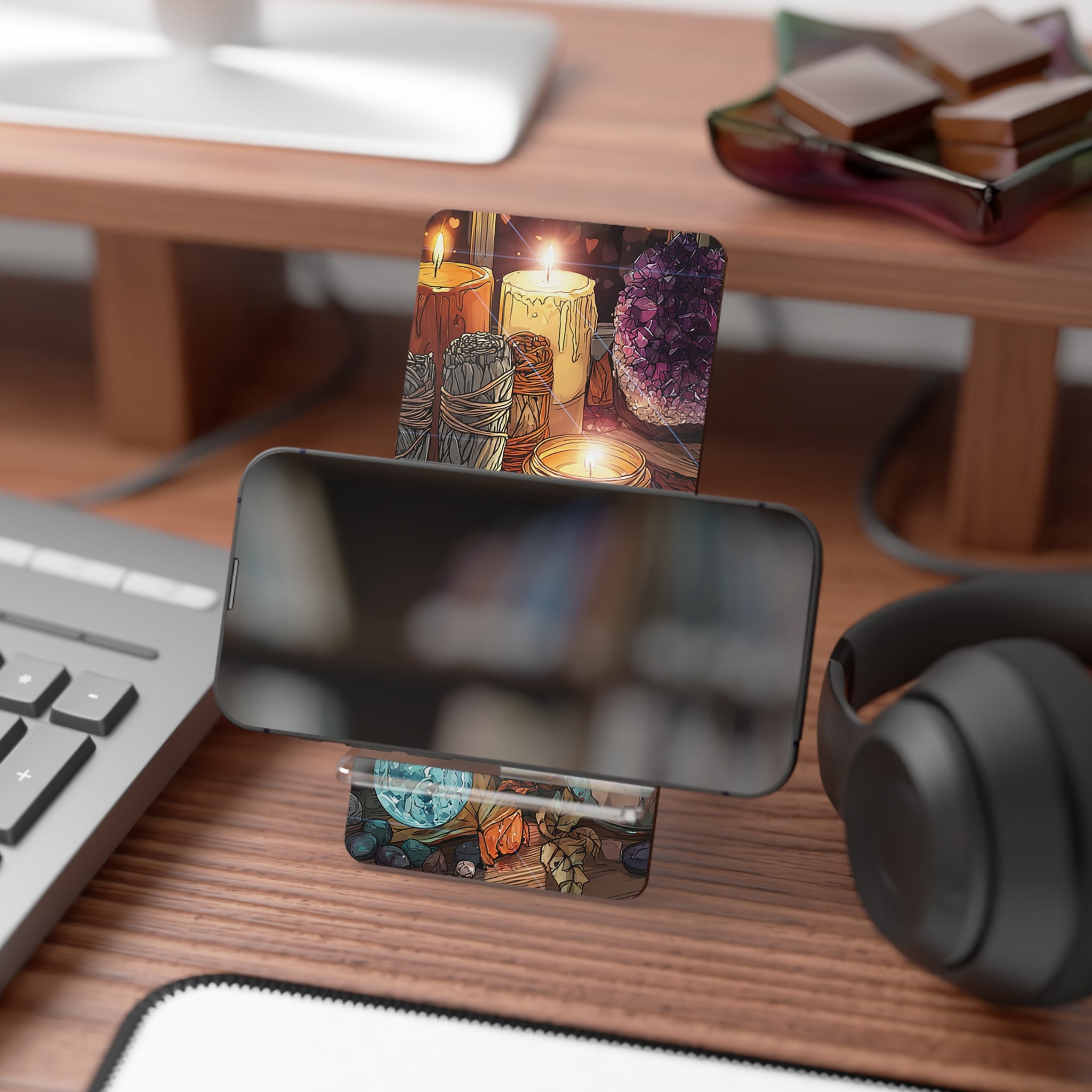 Mystical Crystal Phone Holder, Cottagecore Samsung Holder - Crystal Tea Lovers Phone Holder, Spiritual iPhone Stand, Samsung  FairyCore