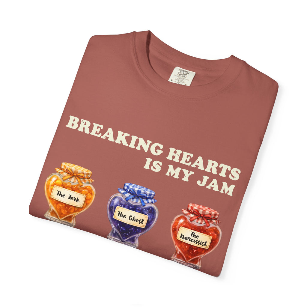 Valentines Day Shirt Comfort Colors Breaking Hearts Is My Jam T-Shirt | Anti Valentine Jam Jars Graphic Tee