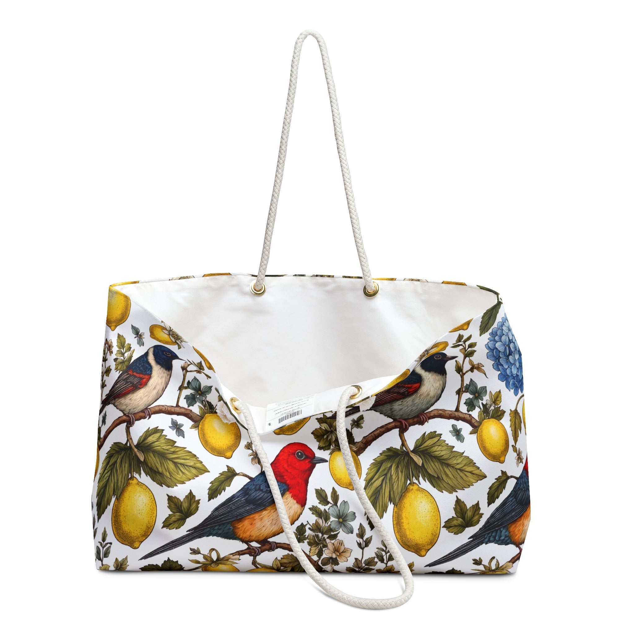 Garden Songbird | Lemon Hydrangea Weekender Bag Printify