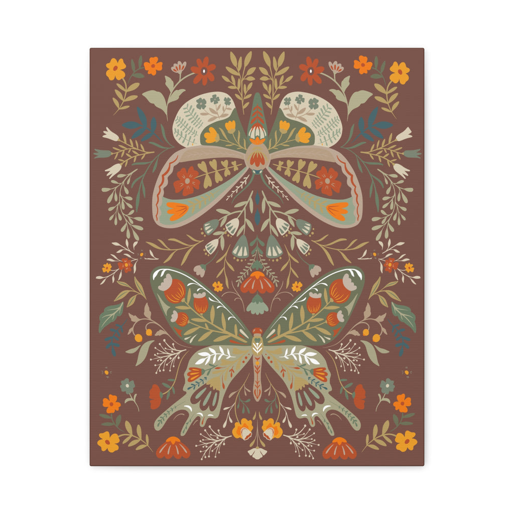 Moth Botanica | Wildflower Garden Plum Wall Art Canvas Printify