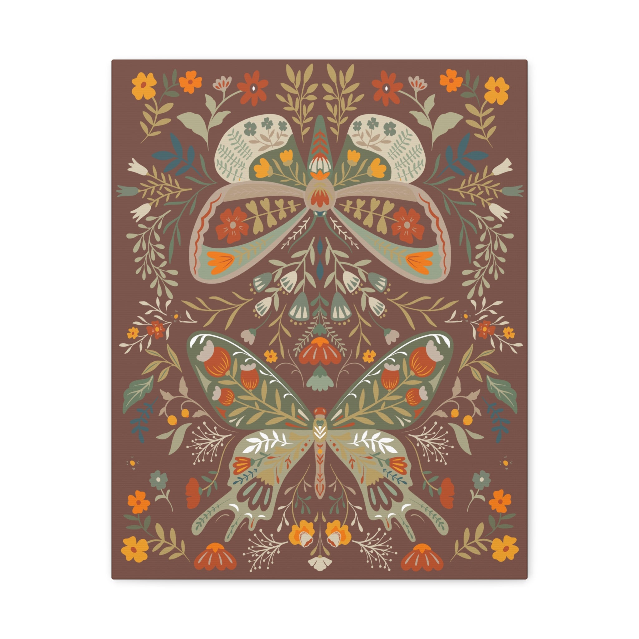 Moth Botanica | Wildflower Garden Plum Wall Art Canvas Printify