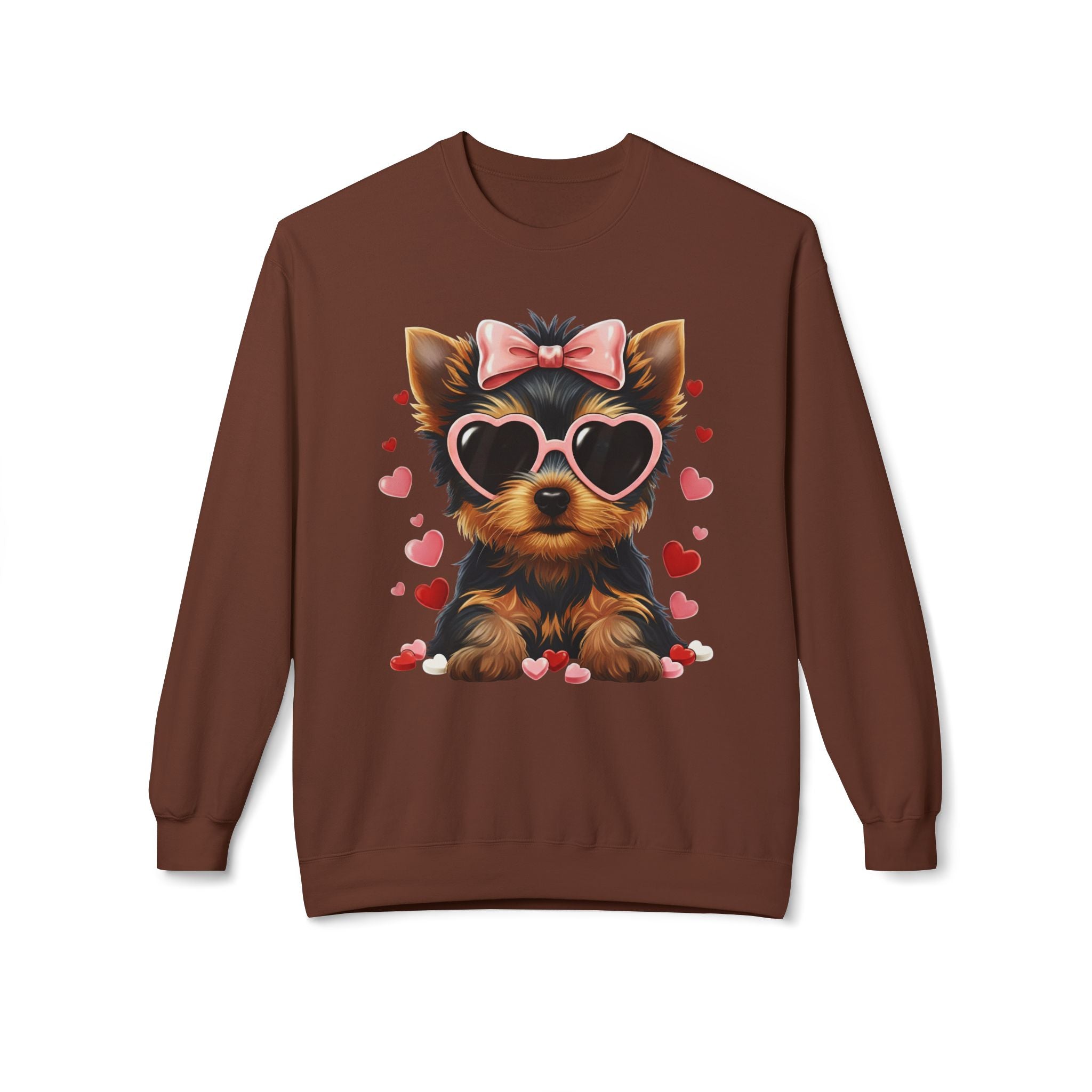 Yorkshire Terrier Valentine Shirt | Yorkie Heart Sunglasses Pullover Sweatshirt Gift for Her