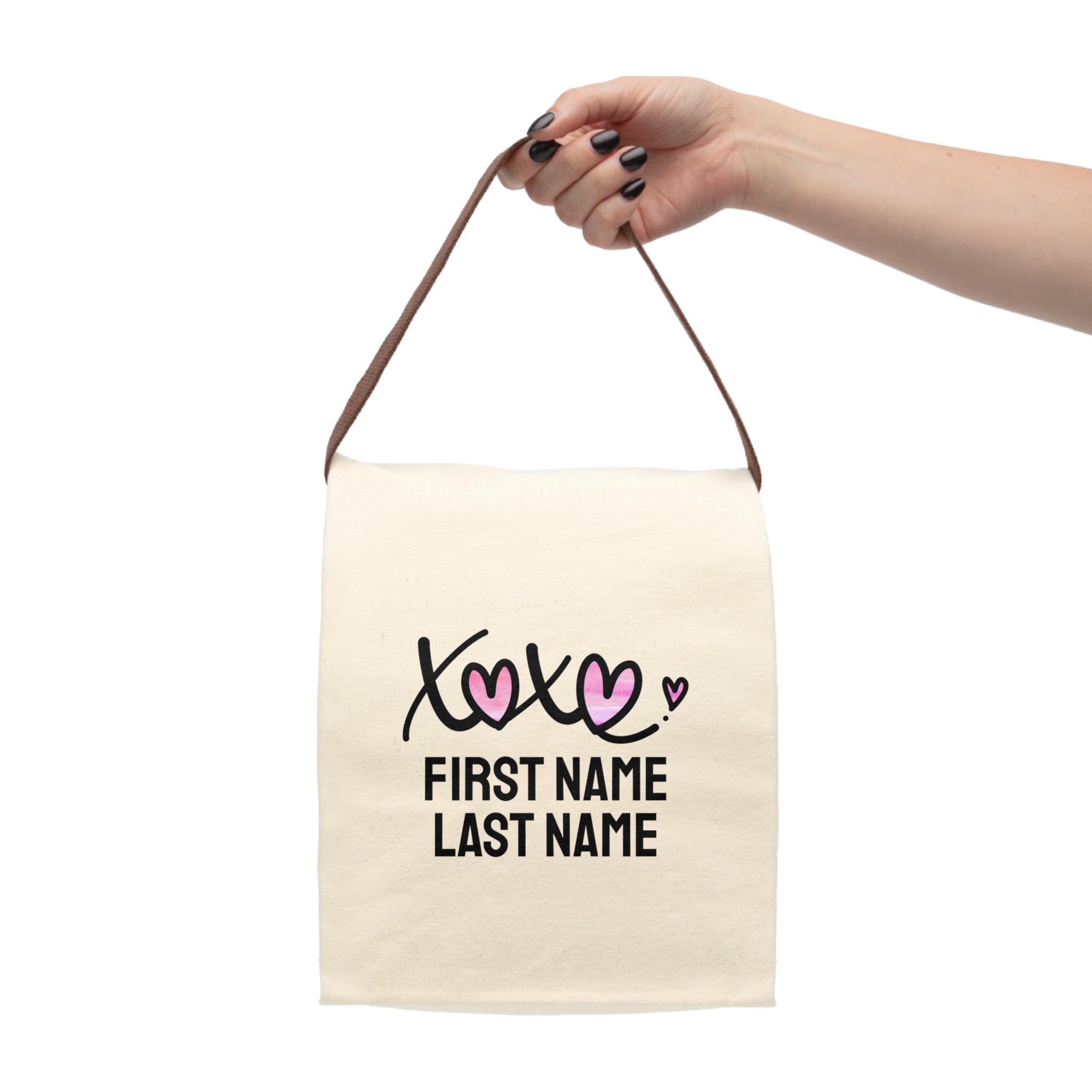 Personalized Lunch Bag Custom Canvas Tote for School or Work Eco Friendly Lunch Box Gift for Teachers Students Employees