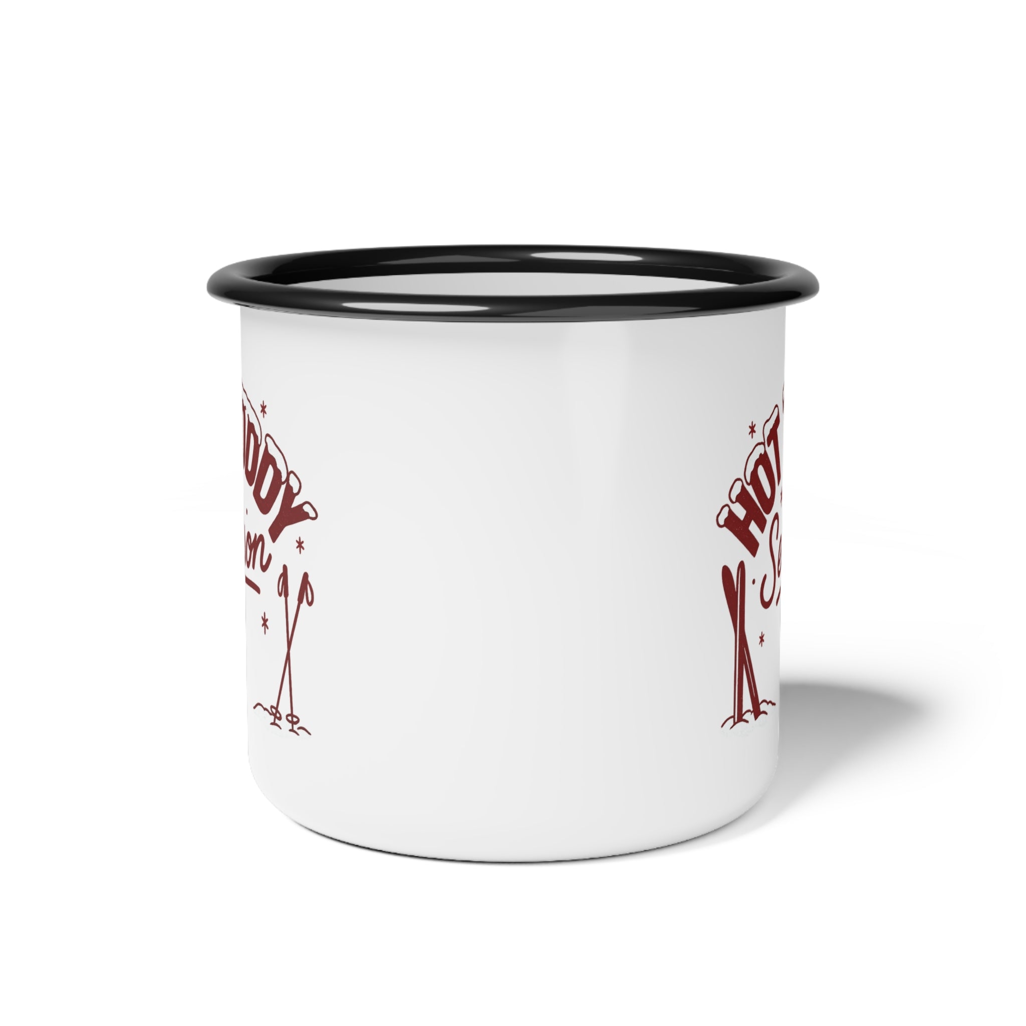 Hot Toddy Red Après Ski Cocktail Enamel Mug | cozy winter ski lodge hot drink cup