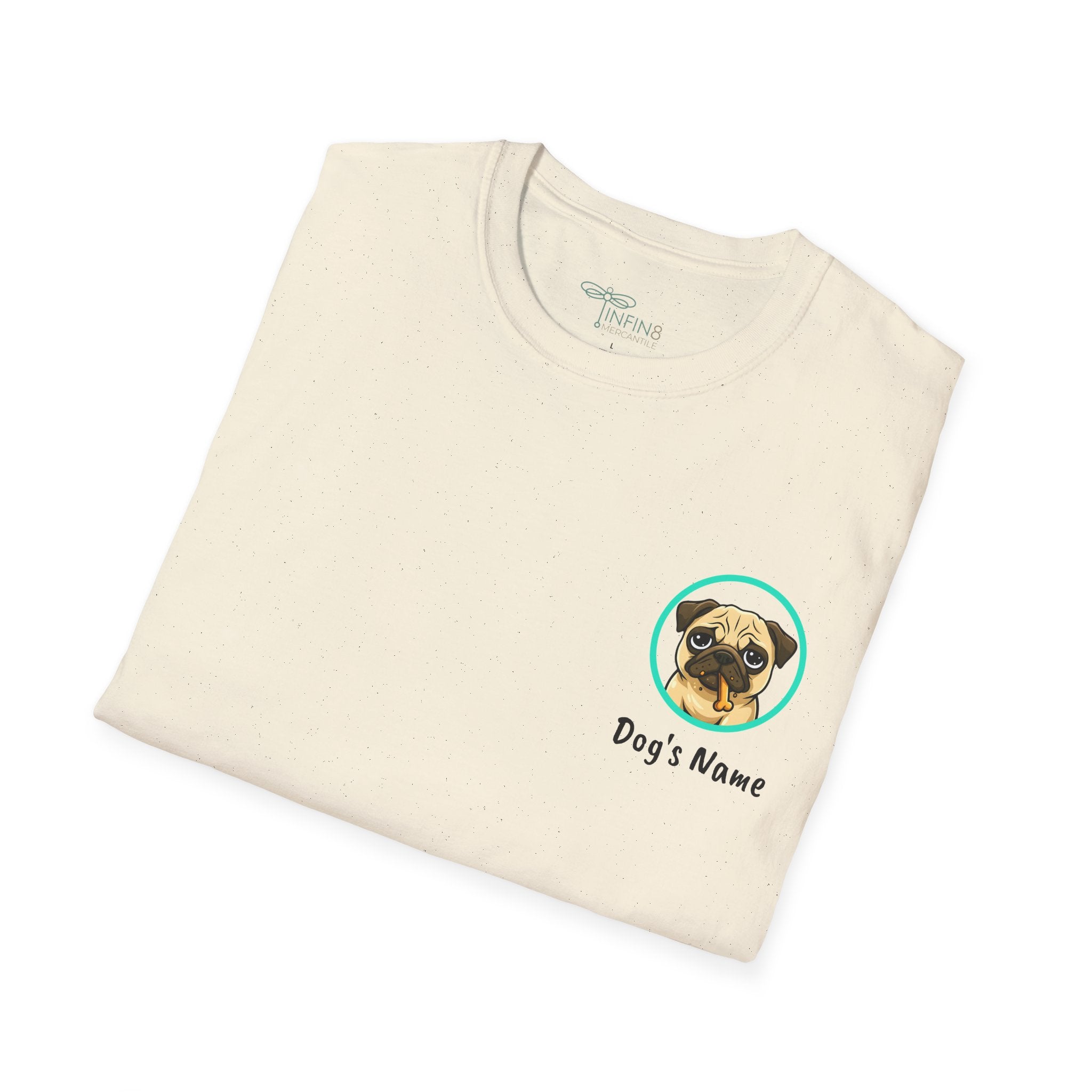 Dog Personalized Pug Lover T-Shirt | Drunk With Power Dog Tee with Front & Back Print