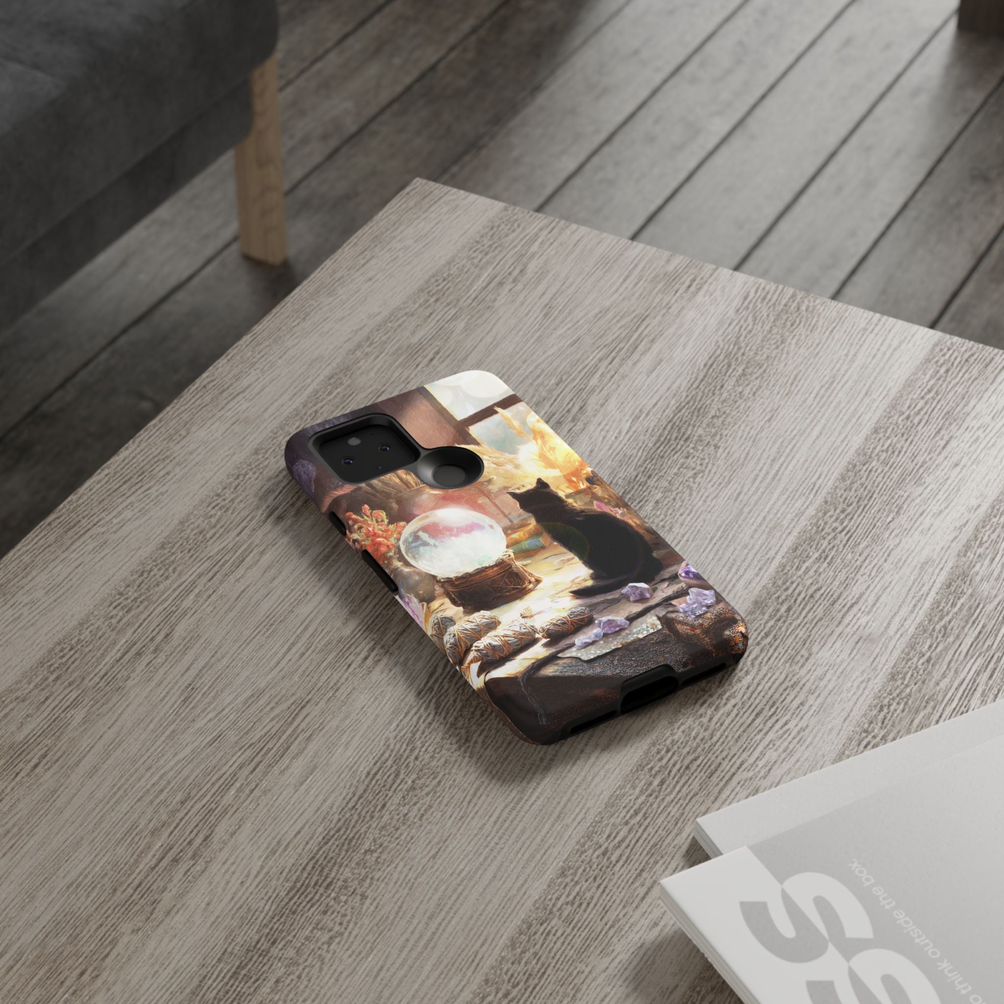 Crystal Phone case, Black Cat Case - Aesthetic Tough Case for Black Cat Lovers, Gift for Her, Witch Decor, Phone Protector, Home Vibes