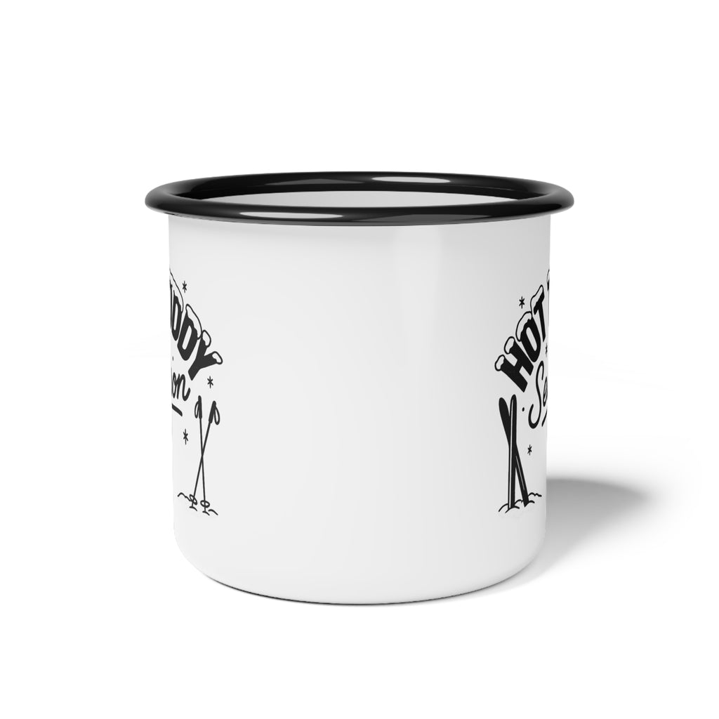 Hot Toddy Black Après Ski Cocktail Enamel Mug | cozy winter ski lodge hot drink cup