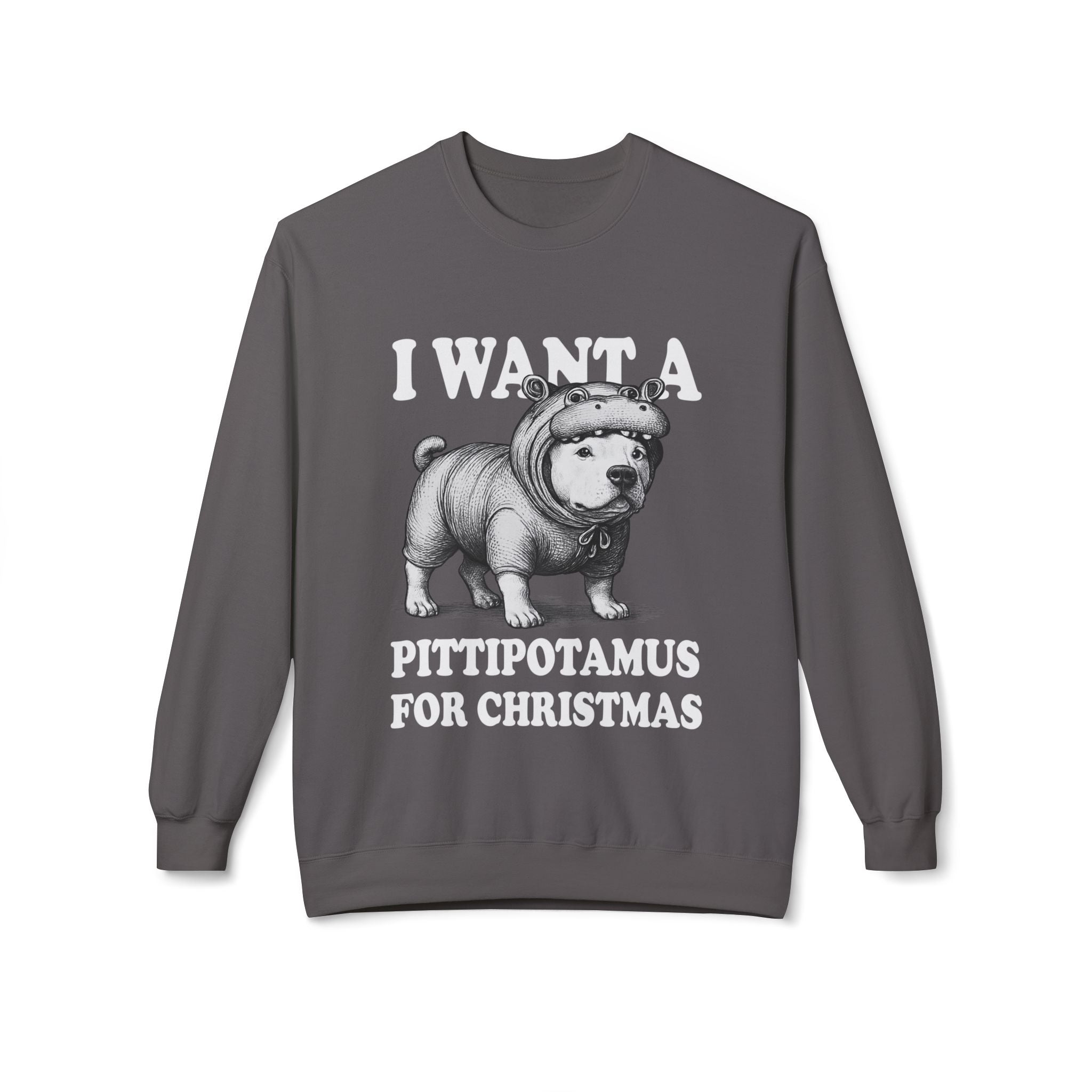 Dog Pitbull Christmas Sweatshirt | Cute Pittipotamus Holiday Pullover for Dog Lovers