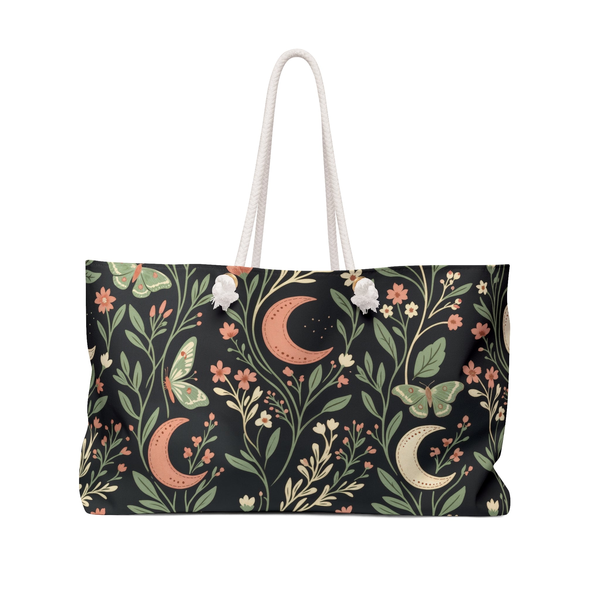 Lunar Moth Garden Weekender Tote Bag Oversized