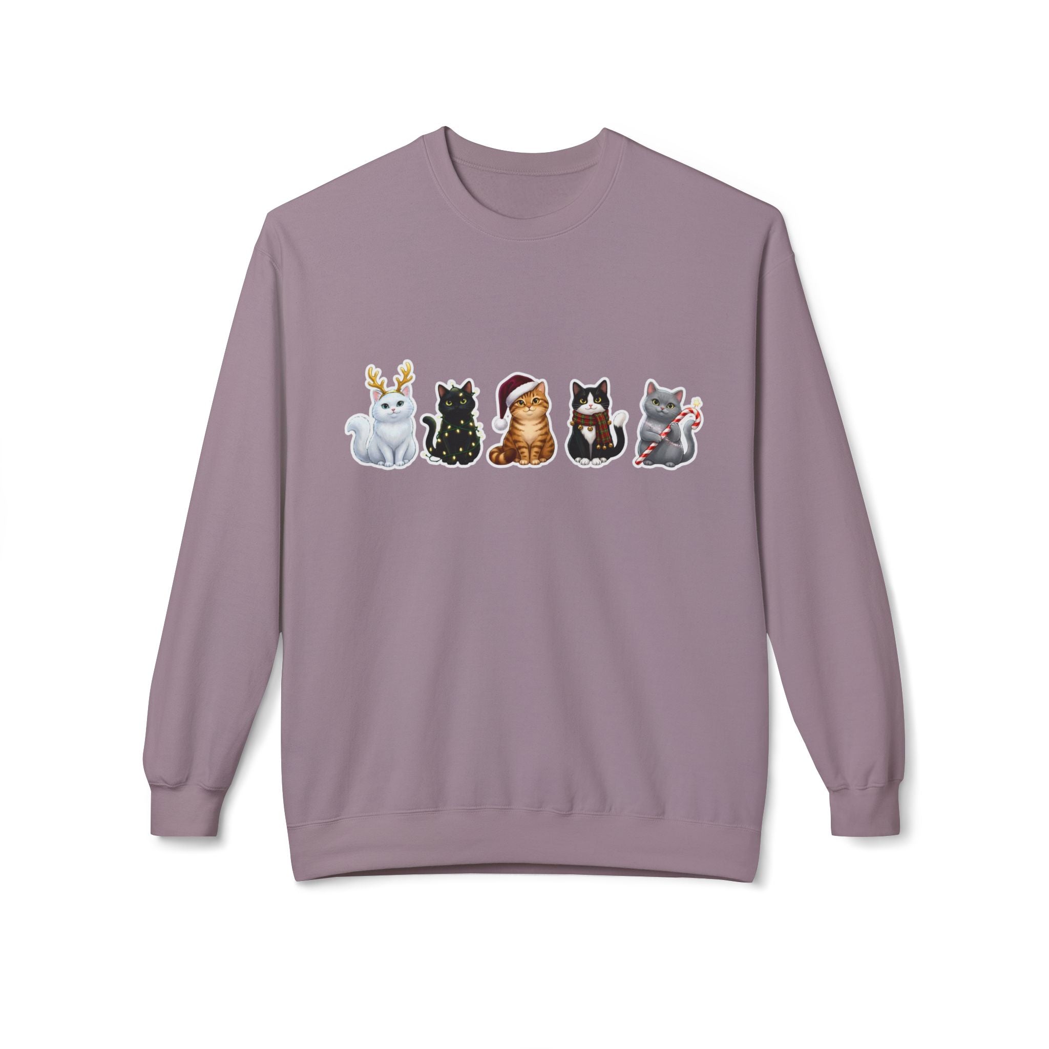 Santa Claws Crew Cat Christmas Pullover | White Black Tabby Tuxedo Gray Cat Lover Gift