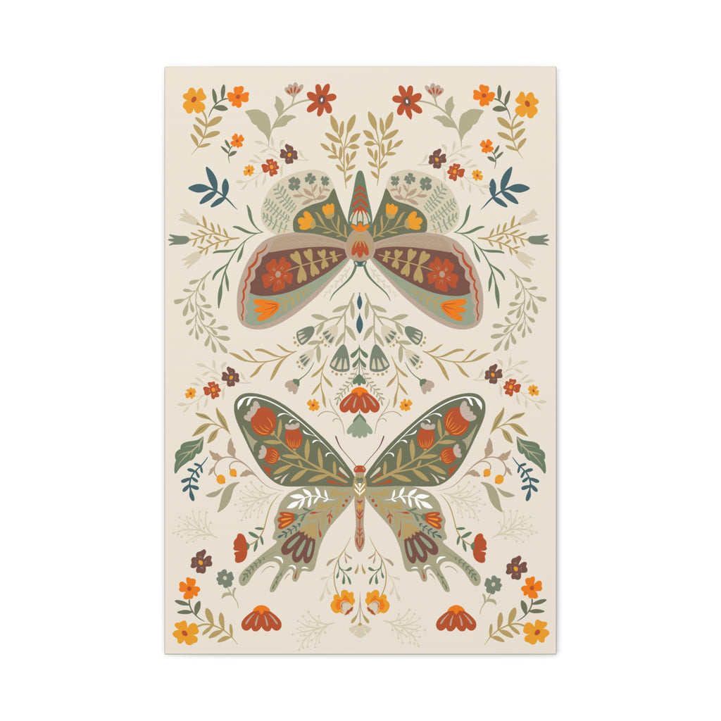 Moth Botanica | Wildflower Garden Wall Art Canvas Printify