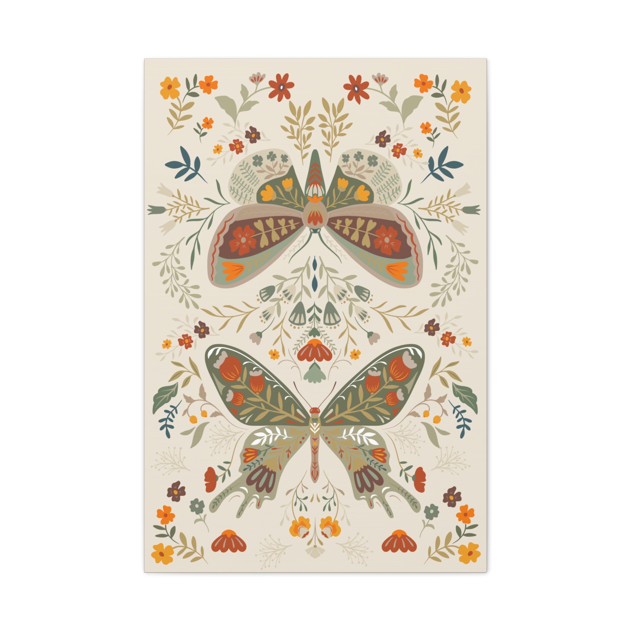 Moth Botanica | Wildflower Garden Wall Art Canvas Printify