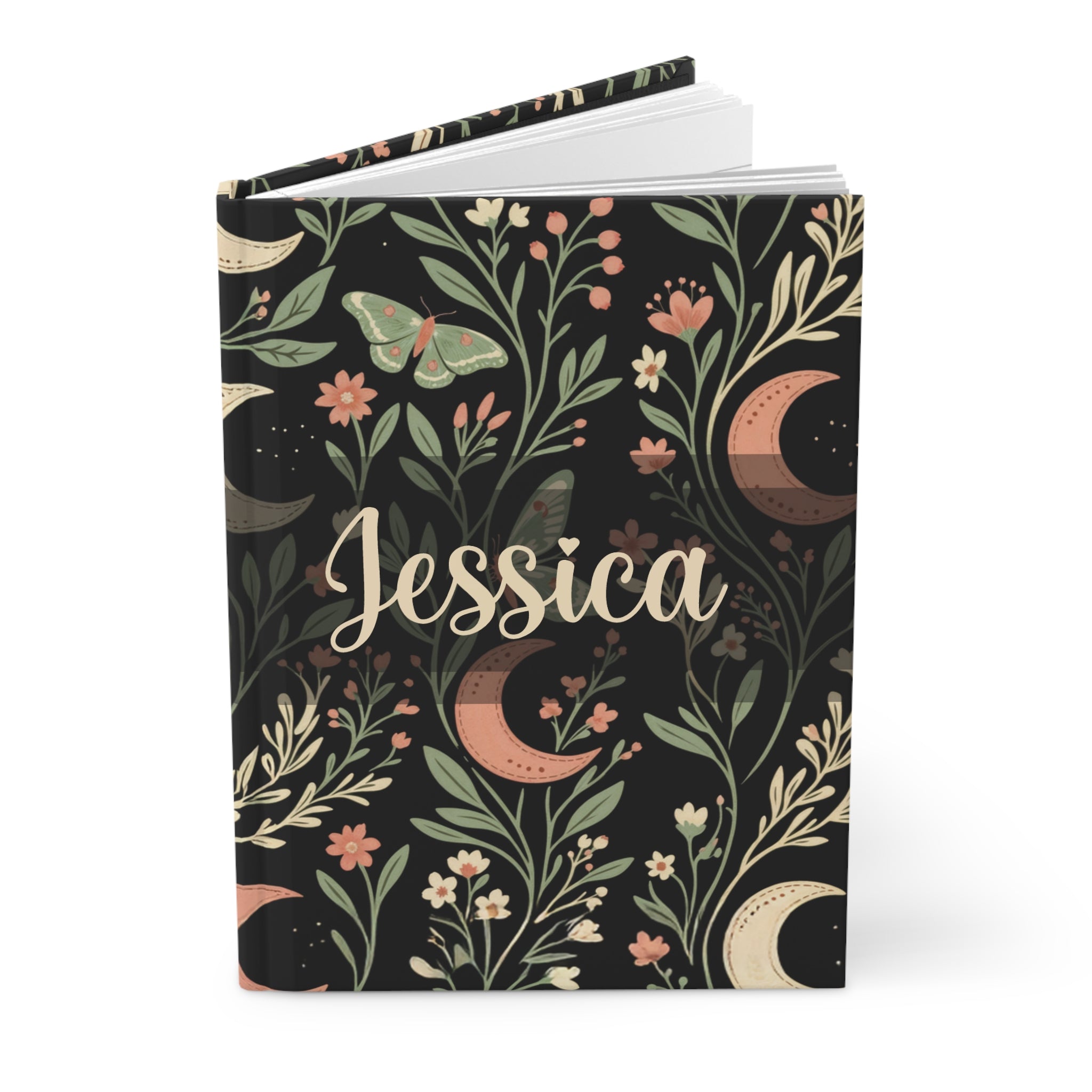 Lunar Moth Garden Custom Name Journal