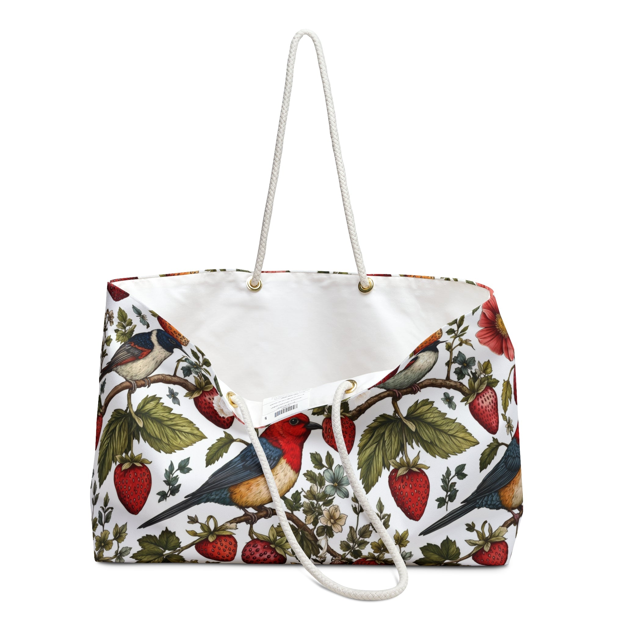 Garden Songbird | Strawberry Meadow Weekender Bag Printify