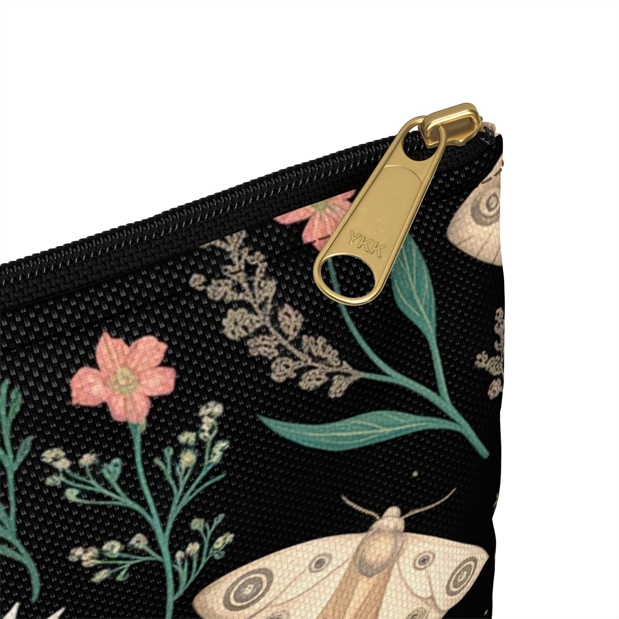 Celestial Moth Floral Accessory Pouch
