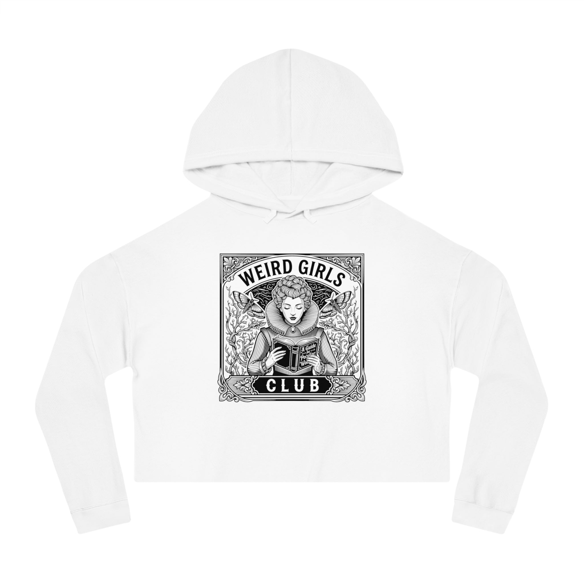 Weird Girls Club Cropped Hoodie — Witchy Vintage Graphic Sweatshirt