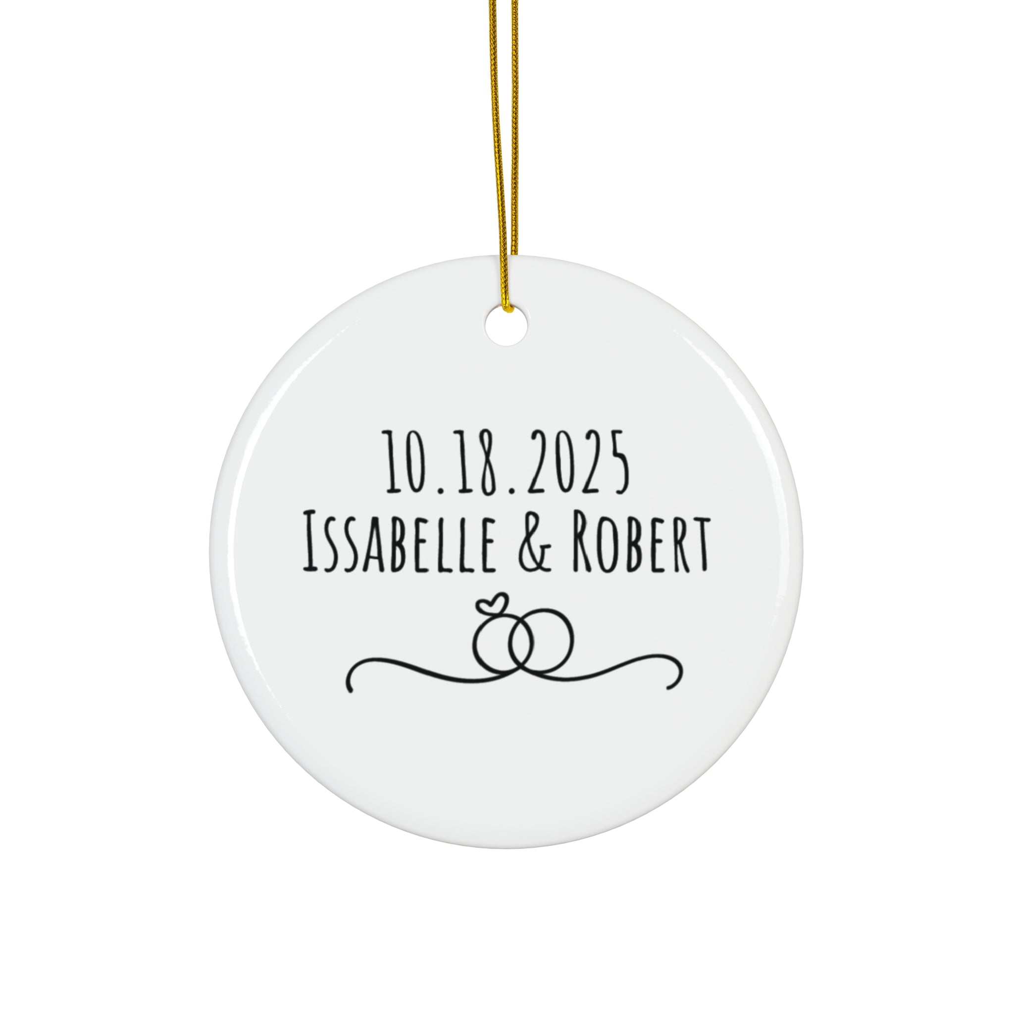 Personalized Wedding Ornament | Custom Keepsake Gift, Holiday Decoration, Bridal Shower & Engagement Present, Anniversary Ornament