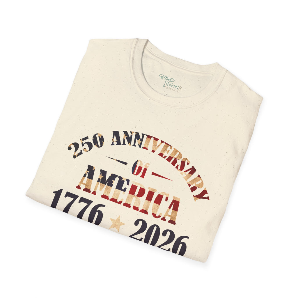 American 1776-2026 250th Anniversary Soft style Tee | Patriotic Fourth of July Shirt, USA Independence Bicentennial Gift