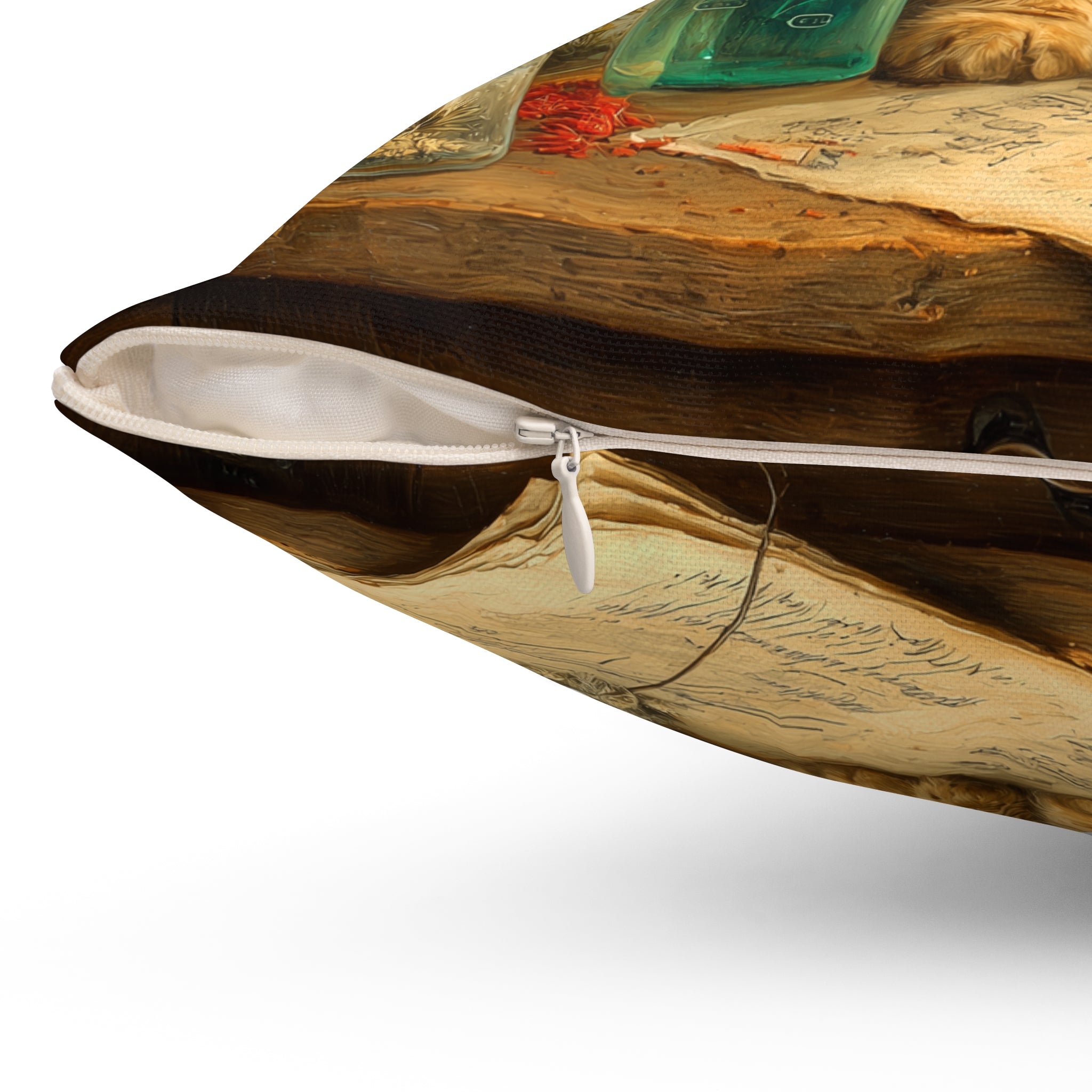 The Apothecary Cat Pillow | The Forest Garden Striped Cat Fantasy Throw Pillow