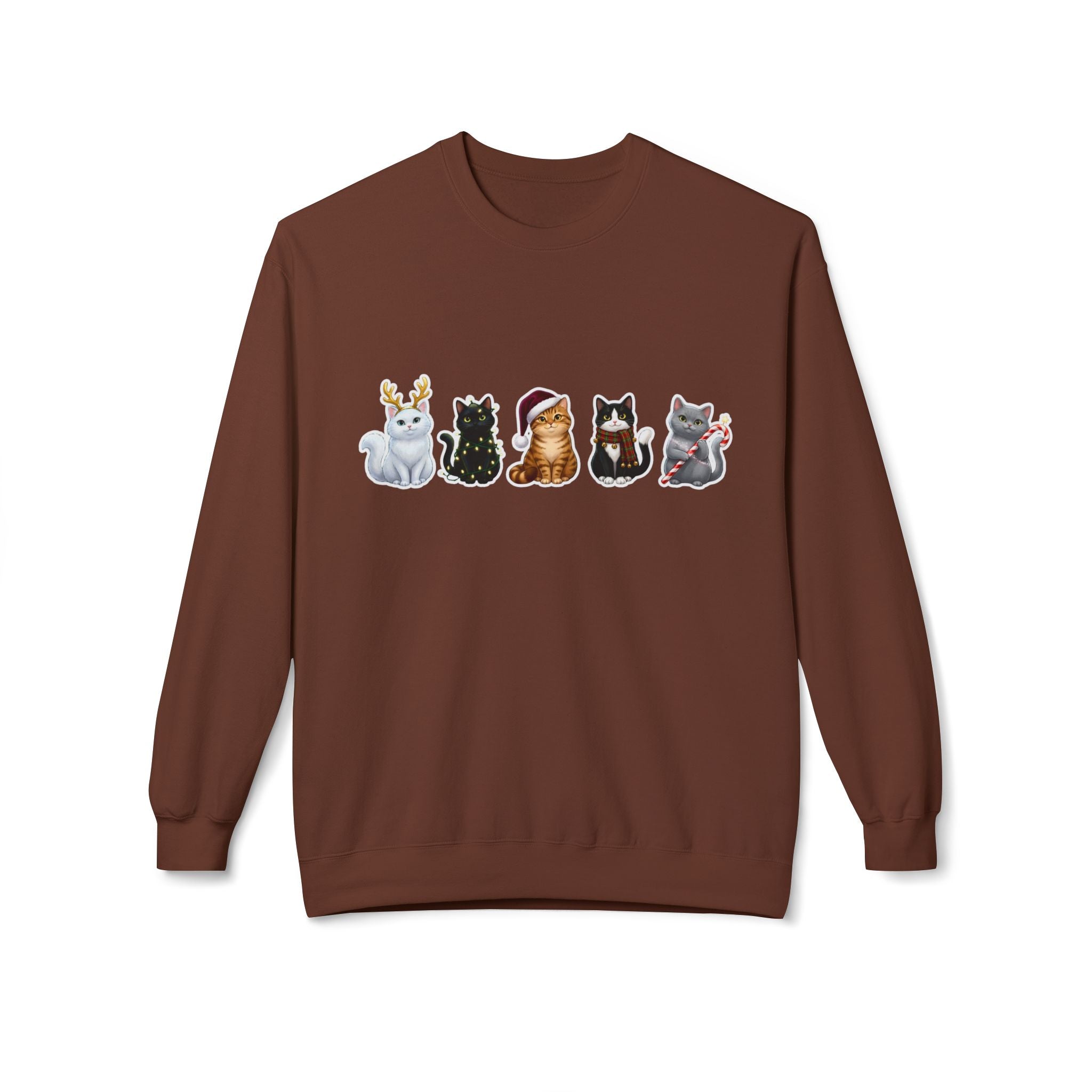 Santa Claws Crew Cat Christmas Pullover | White Black Tabby Tuxedo Gray Cat Lover Gift