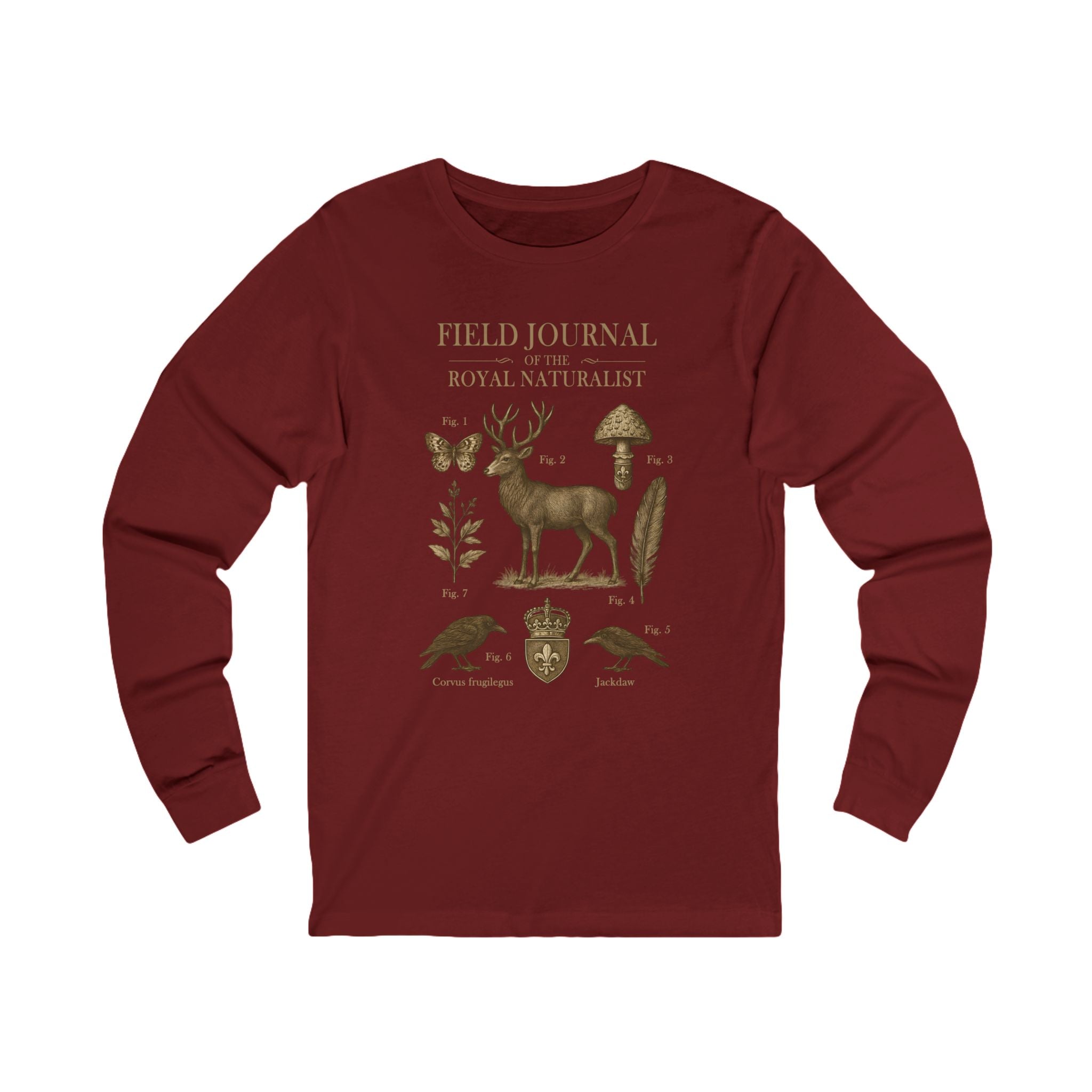 Field Journal of the Royal Naturalist Long Sleeve Tee | Castlecore nature study shirt inspired by medieval illustration and vintage fantasy