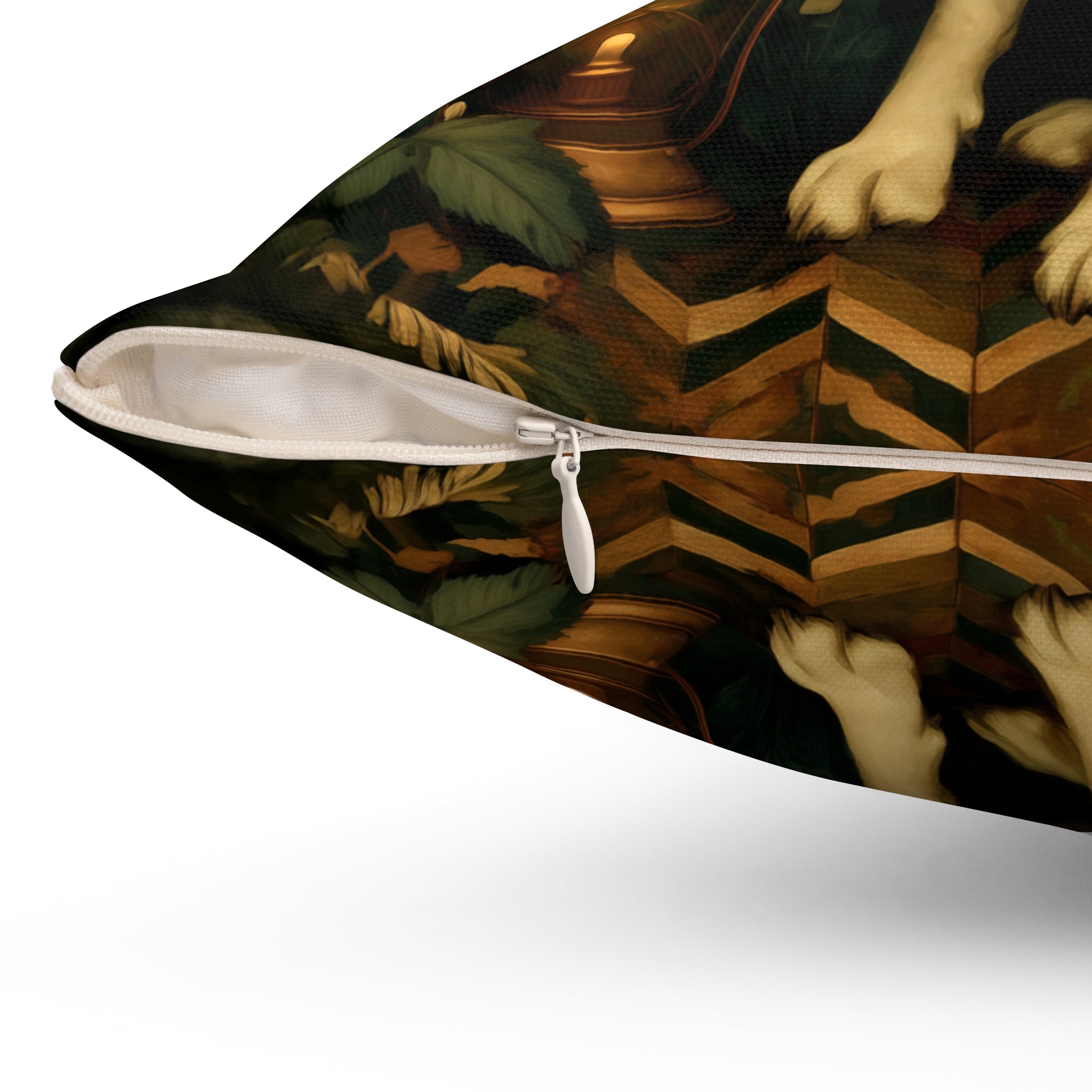 The Moonlit Hound Pillow | The Forest Guardian Yellow Lab Throw Pillow