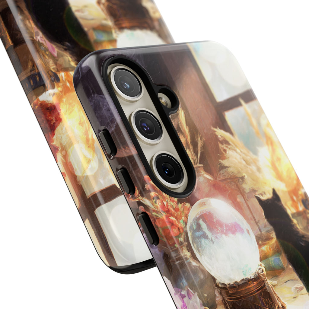 Crystal Phone case, Black Cat Case - Aesthetic Tough Case for Black Cat Lovers, Gift for Her, Witch Decor, Phone Protector, Home Vibes