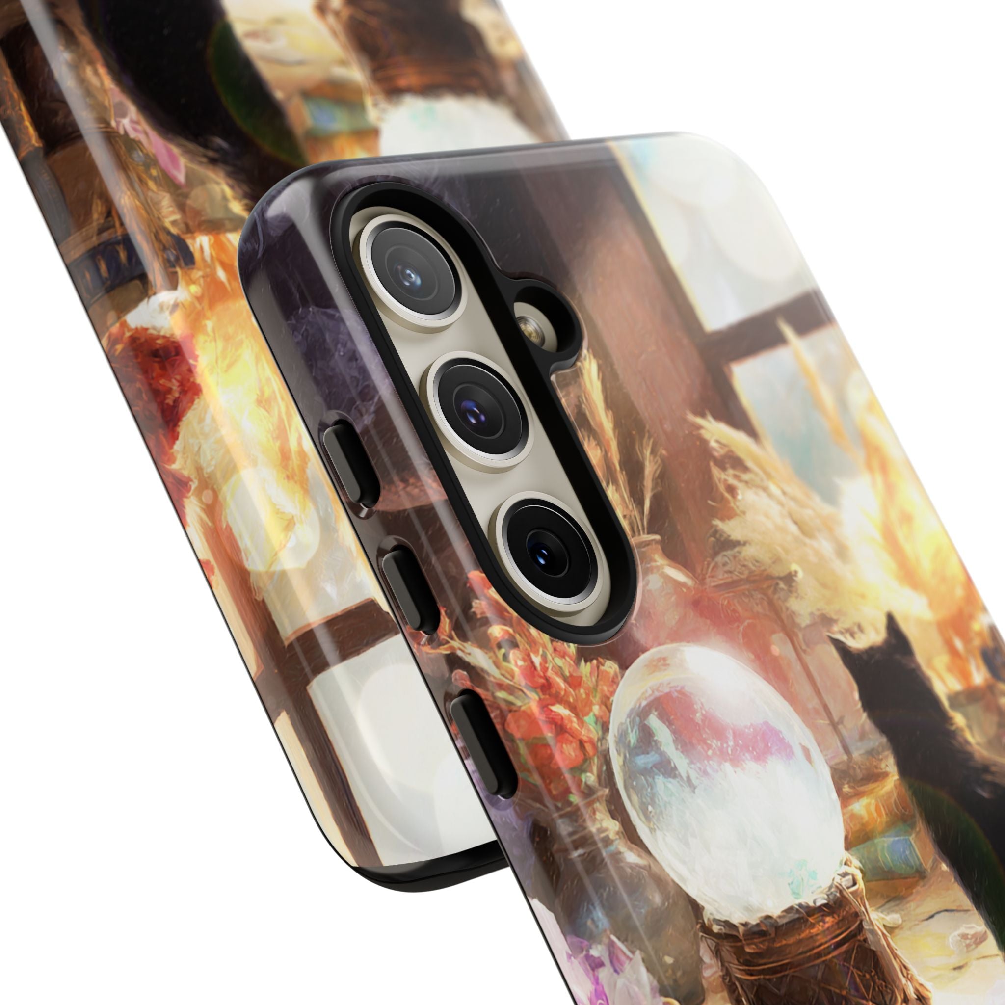 Crystal Phone case, Black Cat Case - Aesthetic Tough Case for Black Cat Lovers, Gift for Her, Witch Decor, Phone Protector, Home Vibes