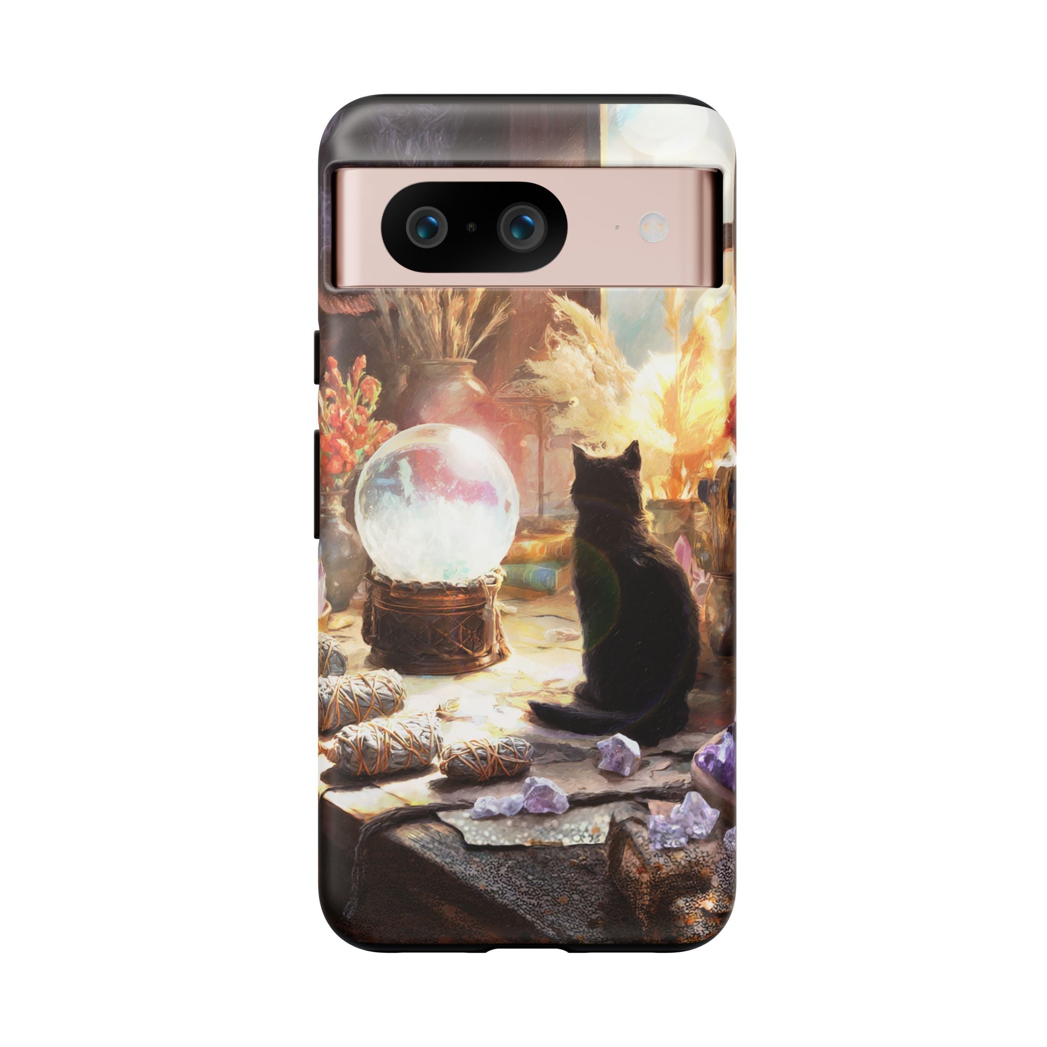 Crystal Phone case, Black Cat Case - Aesthetic Tough Case for Black Cat Lovers, Gift for Her, Witch Decor, Phone Protector, Home Vibes