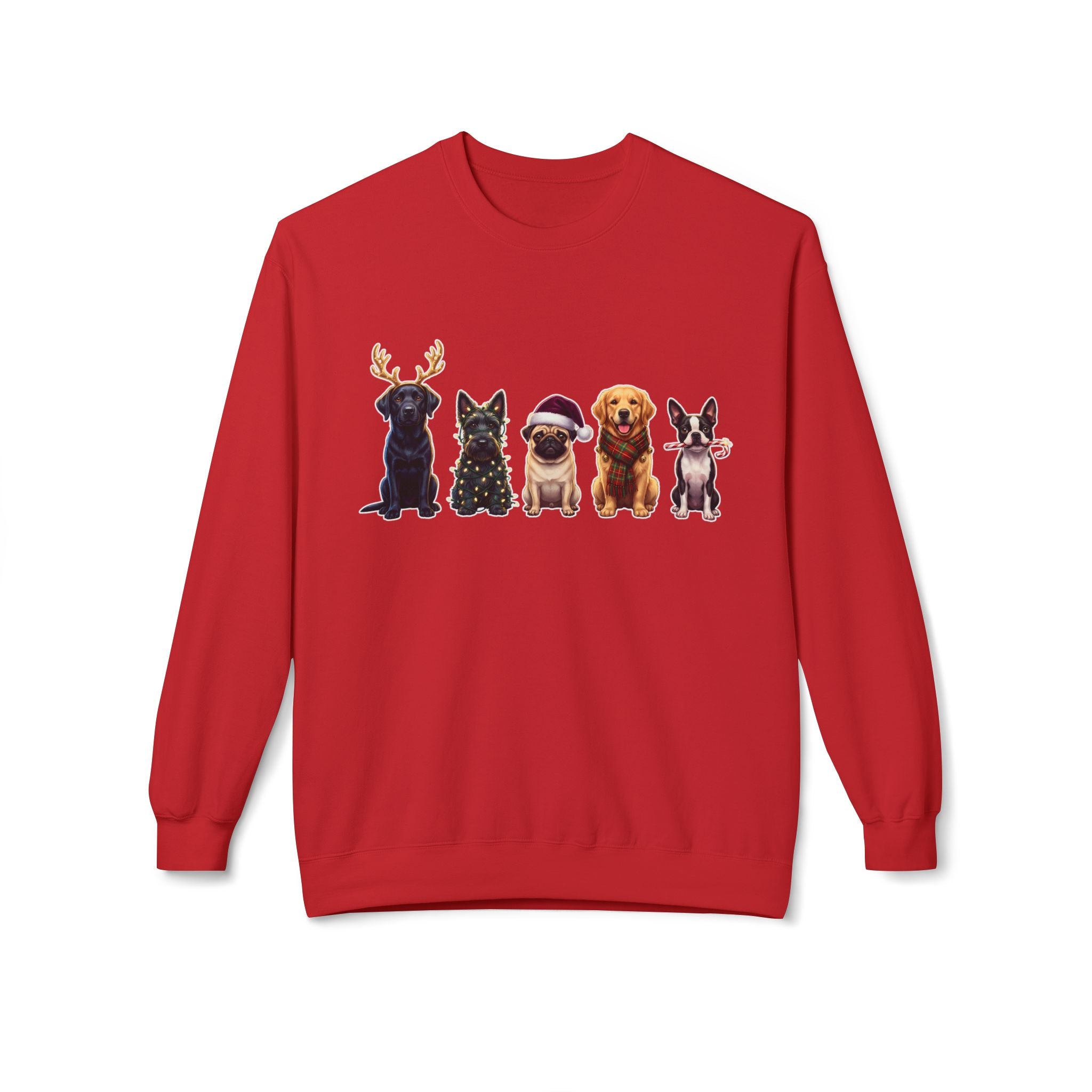 Santa Paws Crew Dog Christmas Pullover | Labrador Terrier Pug Golden Retriever Boston Terrier Gift
