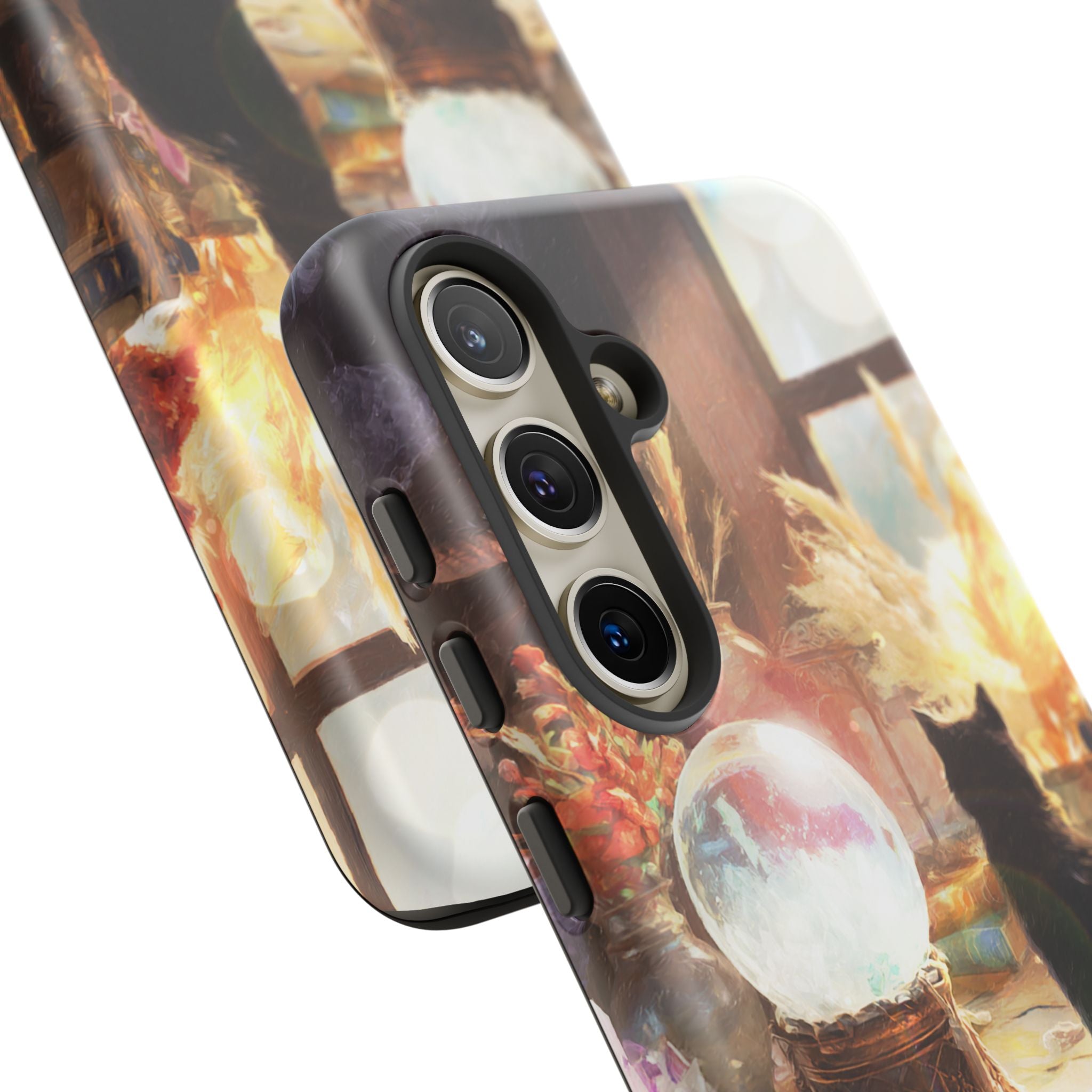 Crystal Phone case, Black Cat Case - Aesthetic Tough Case for Black Cat Lovers, Gift for Her, Witch Decor, Phone Protector, Home Vibes