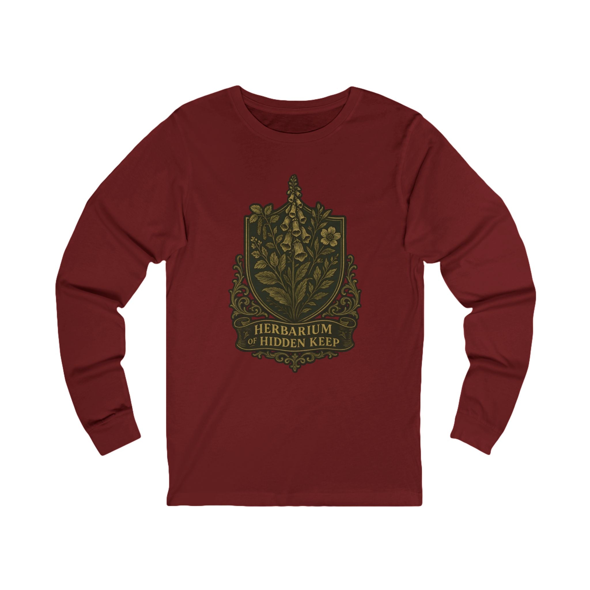 Herbarium of Hidden Keep Medieval Botanical | Castlecore Clothes Long Sleeve Shirt