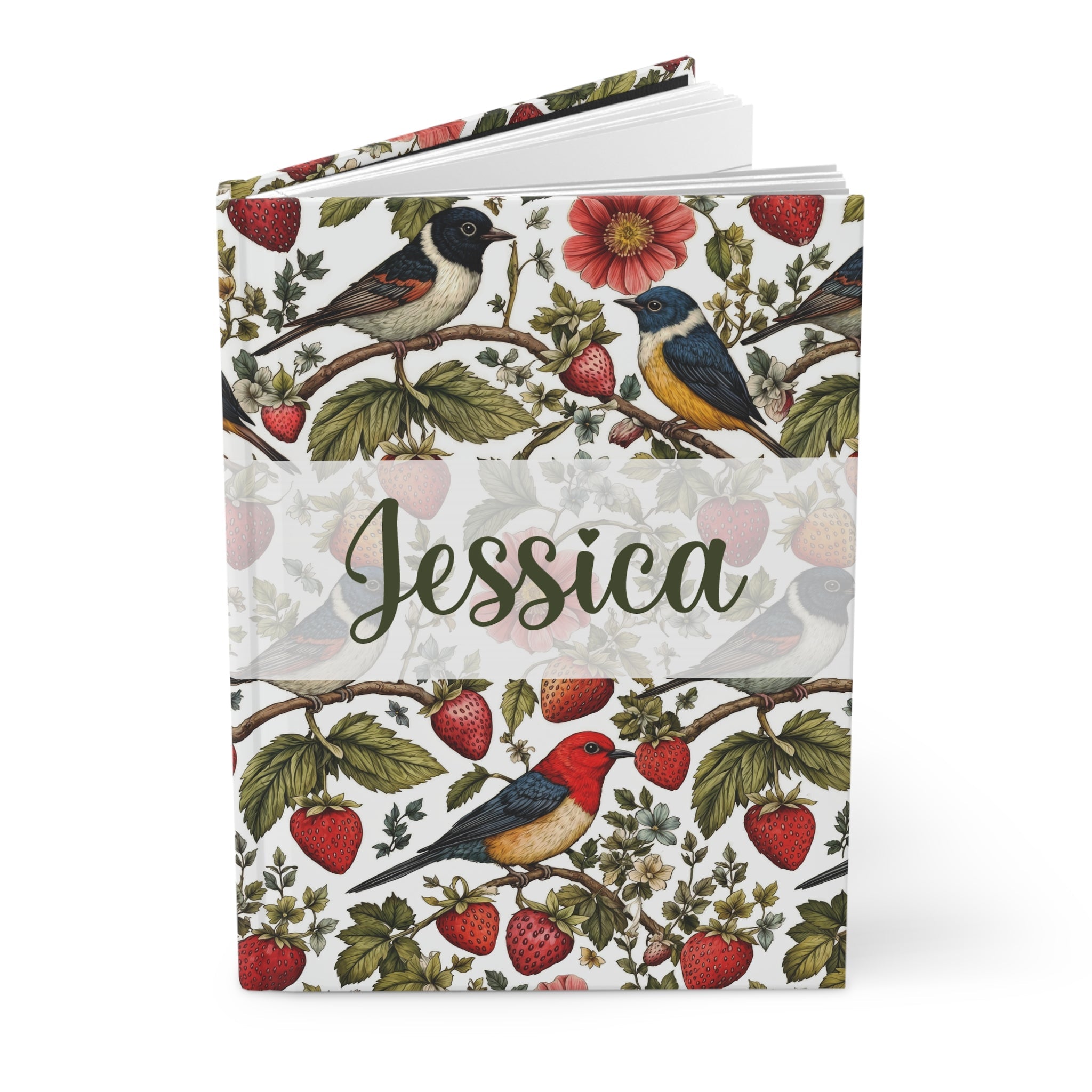 Garden Songbird | Strawberry Meadow Custom Name Journal Printify