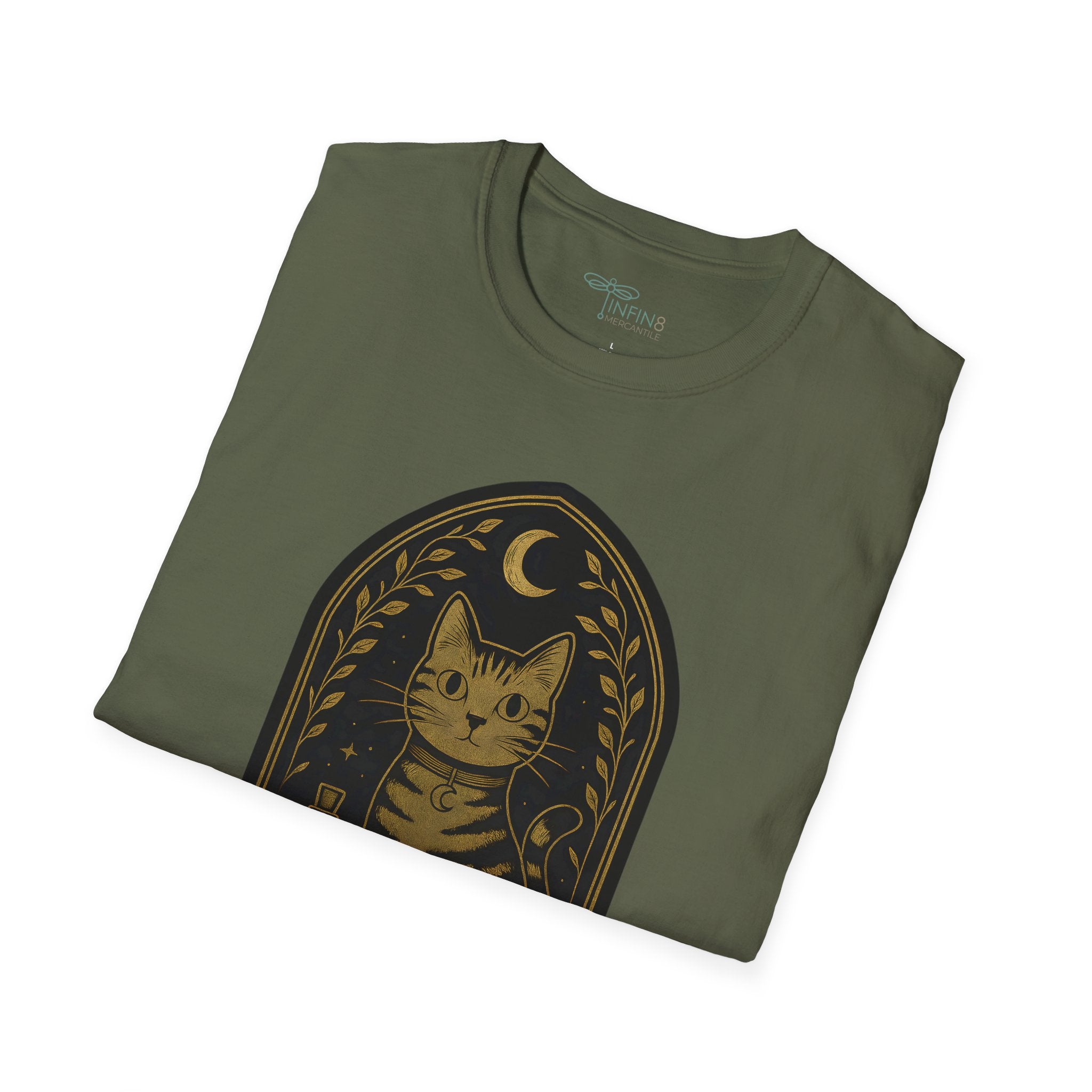 Feline Elixirs T-Shirt | Striped Cat Alchemy Graphic Tee for Mystical Pet Lovers